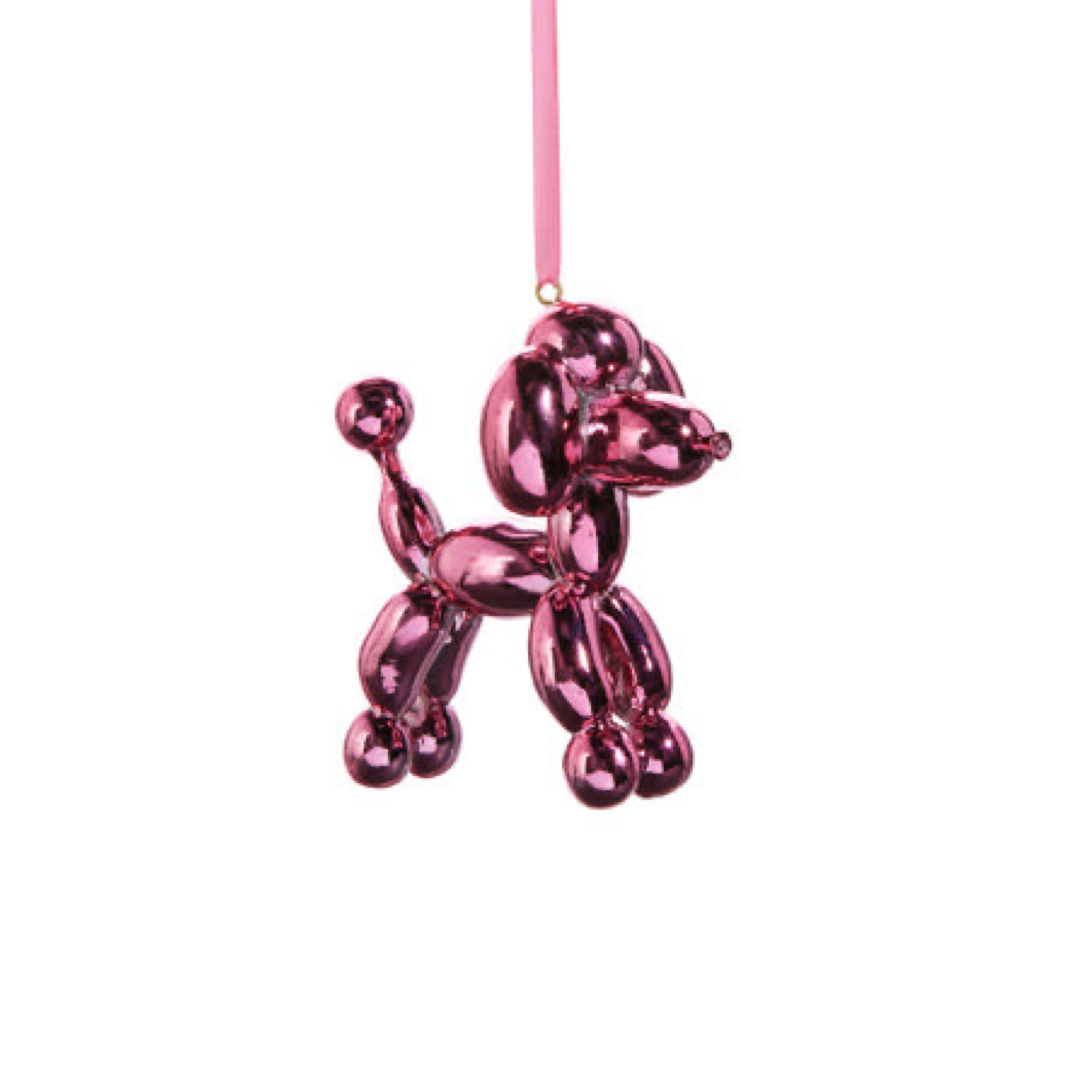 Blushing Holiday Metallic Pink Poodle Ornament 3.75" - bubblegum market