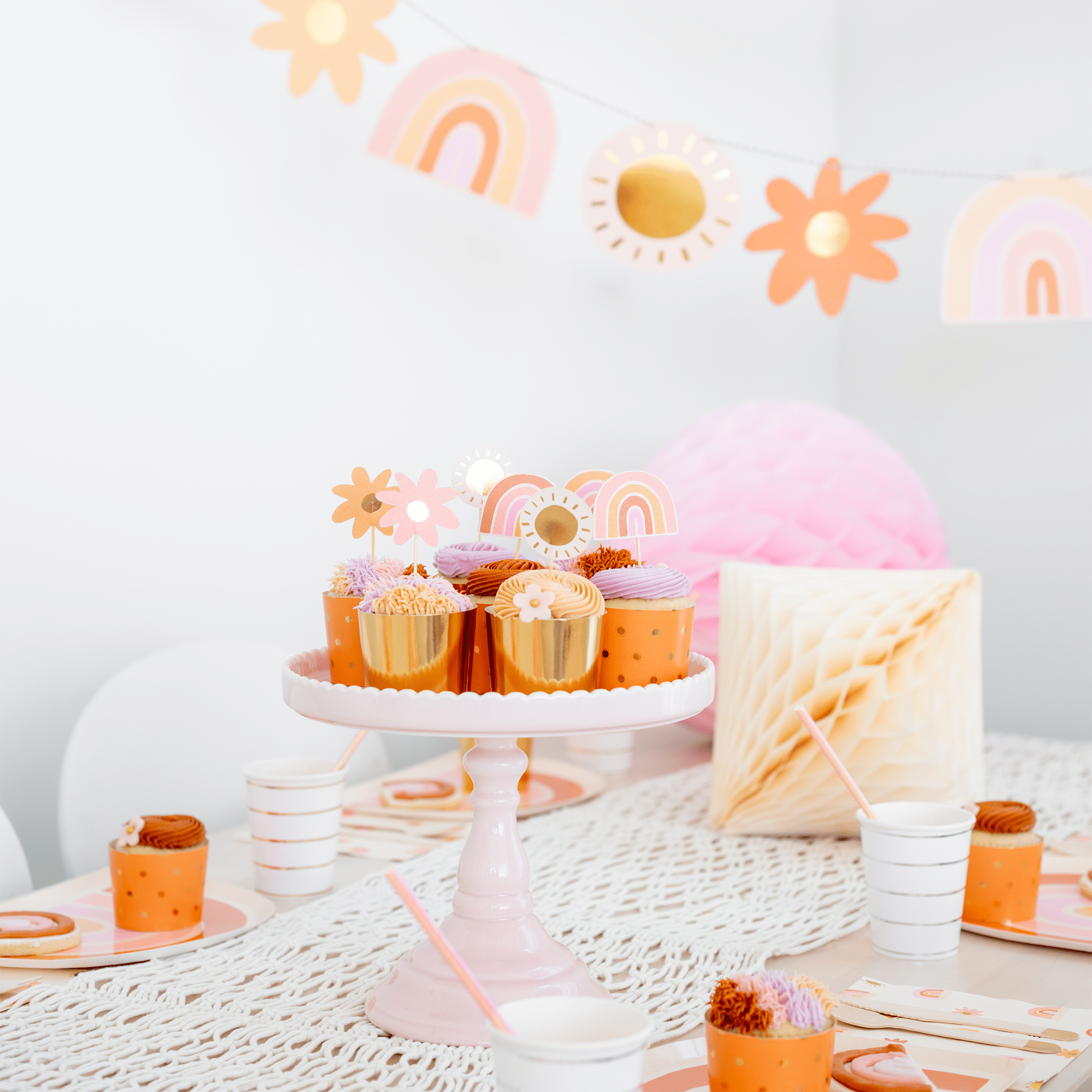 Boho Rainbow Thingamajigs Party Decorations / Banner - bubblegum market