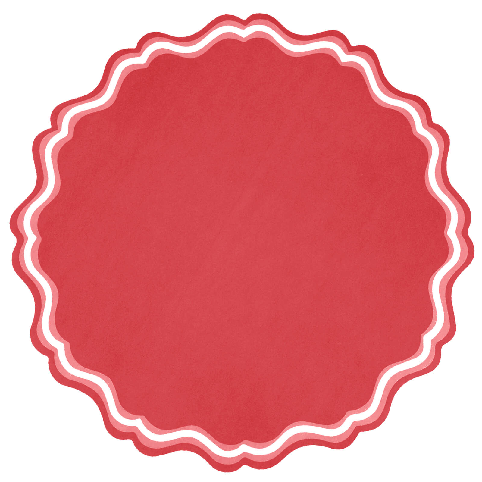 Bright Red Fancy Scallop Paper Placemats - bubblegum market