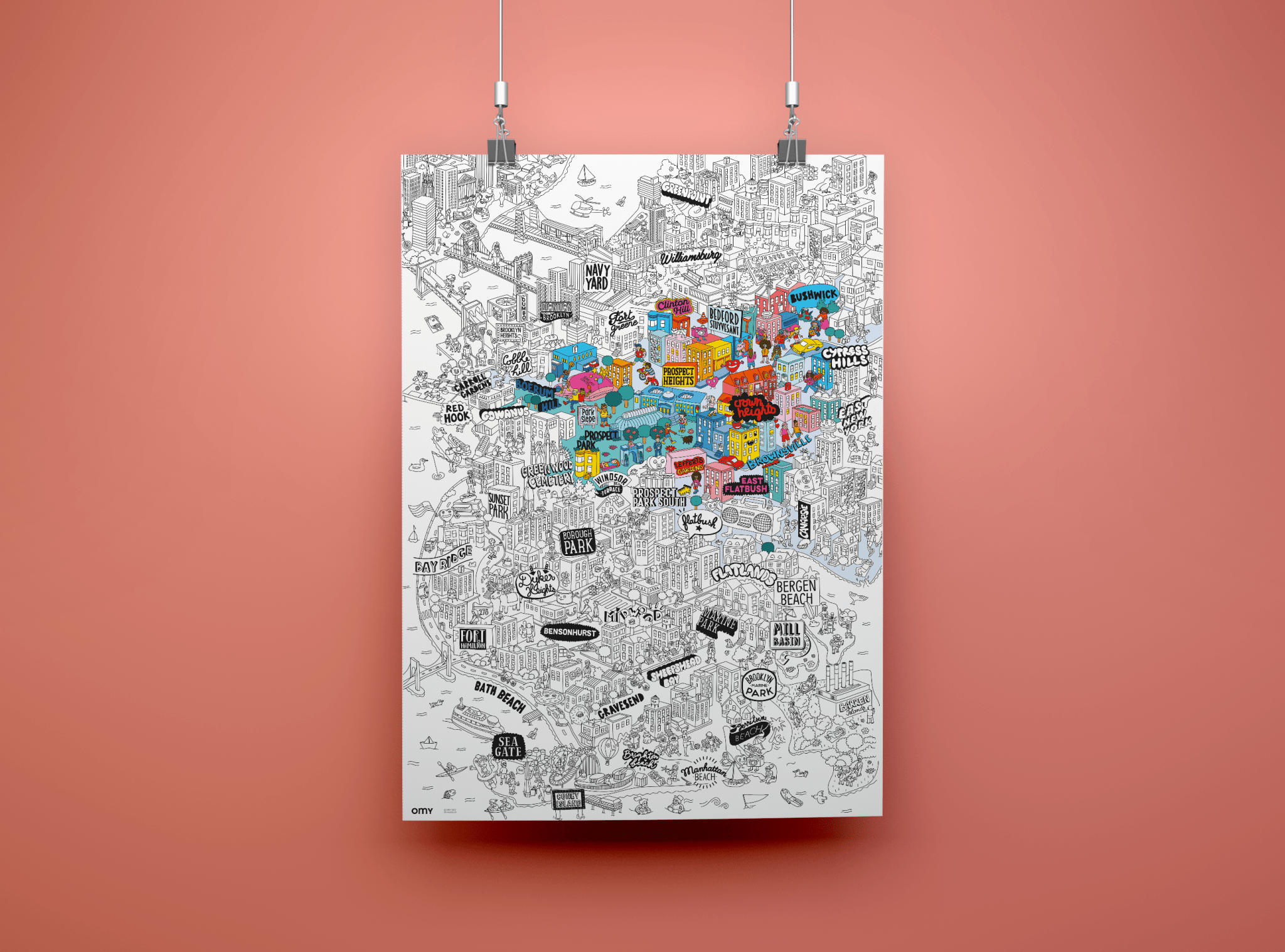Brooklyn Giant Coloring Poster - bubblegum market