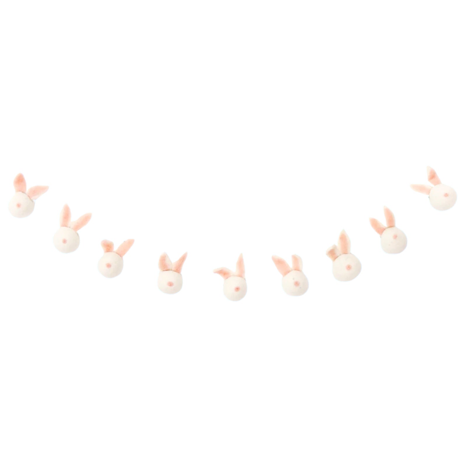 Bunny Head Felt Garland - bubblegum market