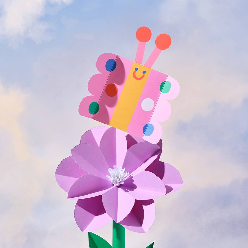 'Butterfly' Fold Out Kid's Birthday Card - bubblegum market