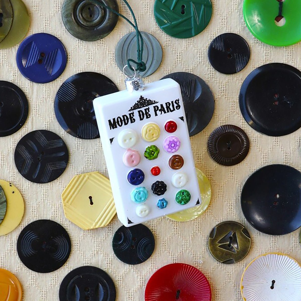 Button Card Ornament 4" - bubblegum market