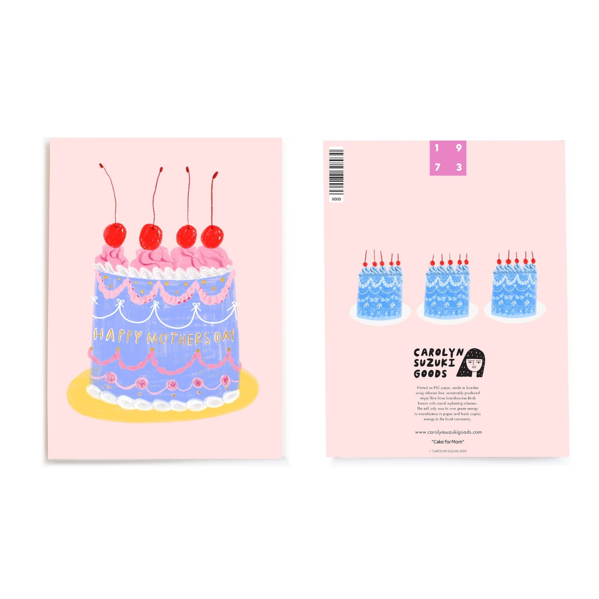CAKE FOR MOM Mother's Day Greeting Card - bubblegum market
