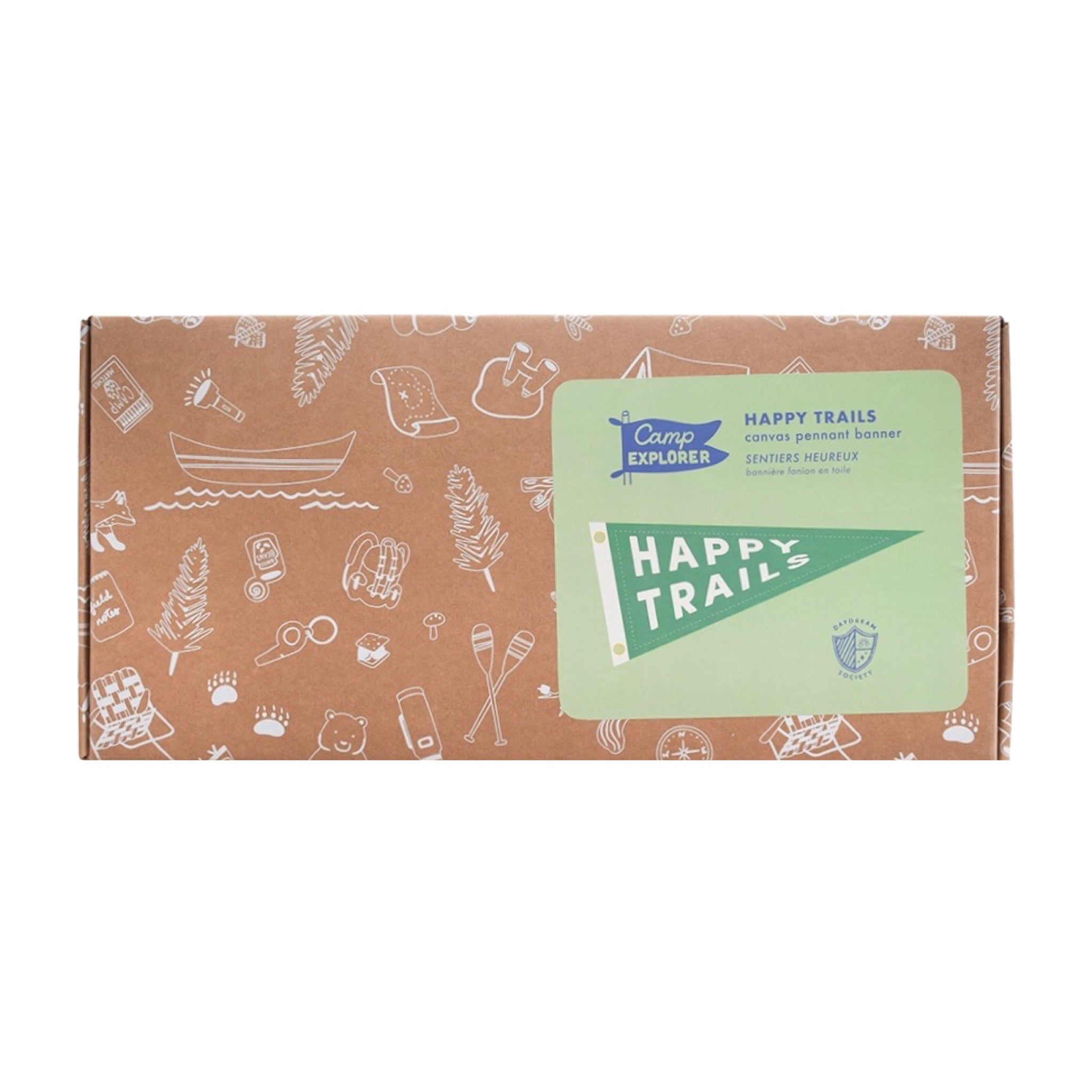 Camp Explorer "HAPPY TRAILS" Canvas Pennant - bubblegum market