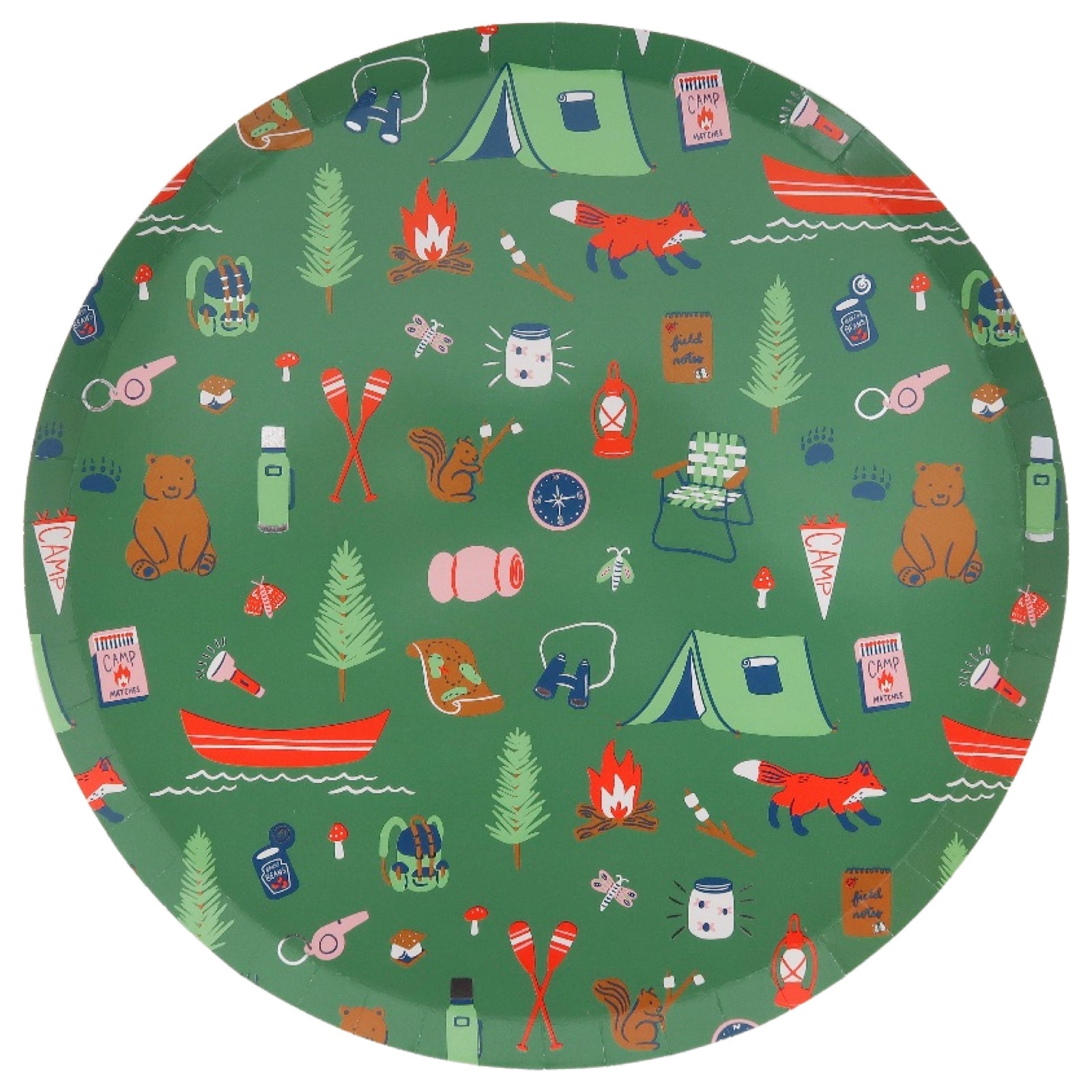 Camp Explorer PatternedLarge Plates 10" - bubblegum market