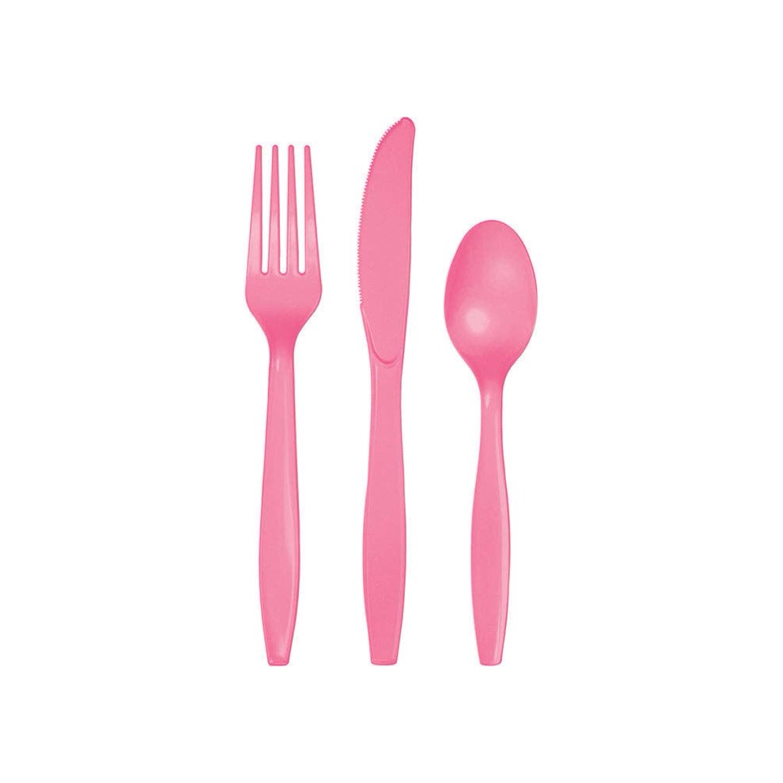 Candy Pink Plastic Cutlery 18ct - bubblegum market