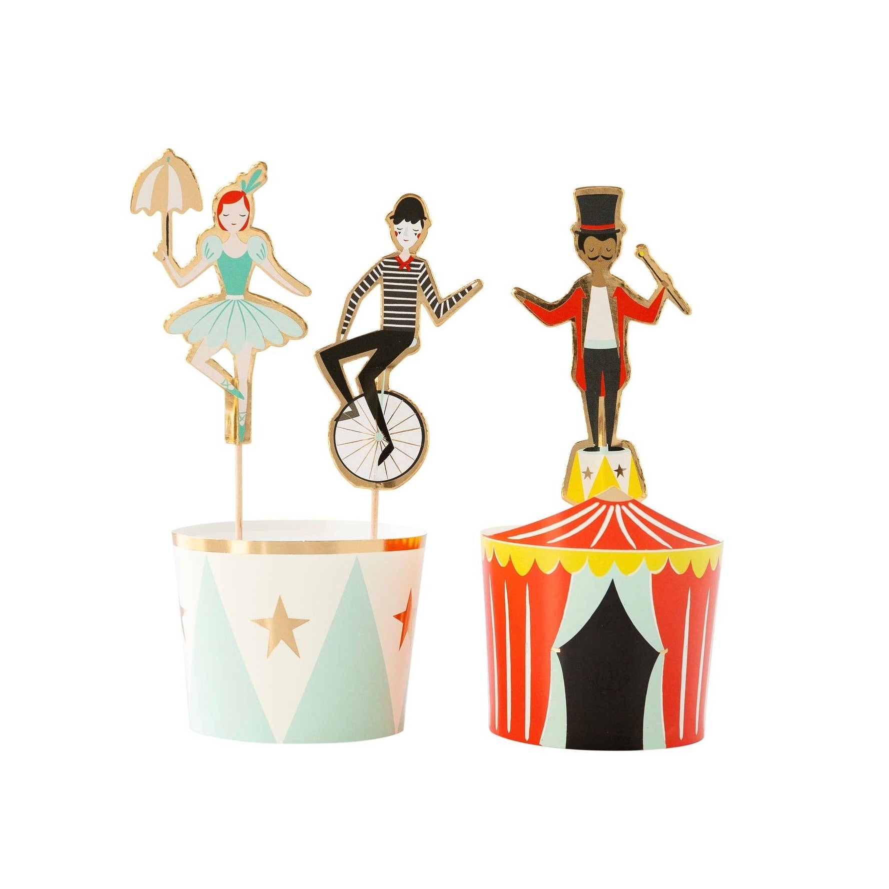 Carnival Cupcake Toppers & Baking Cups - bubblegum market