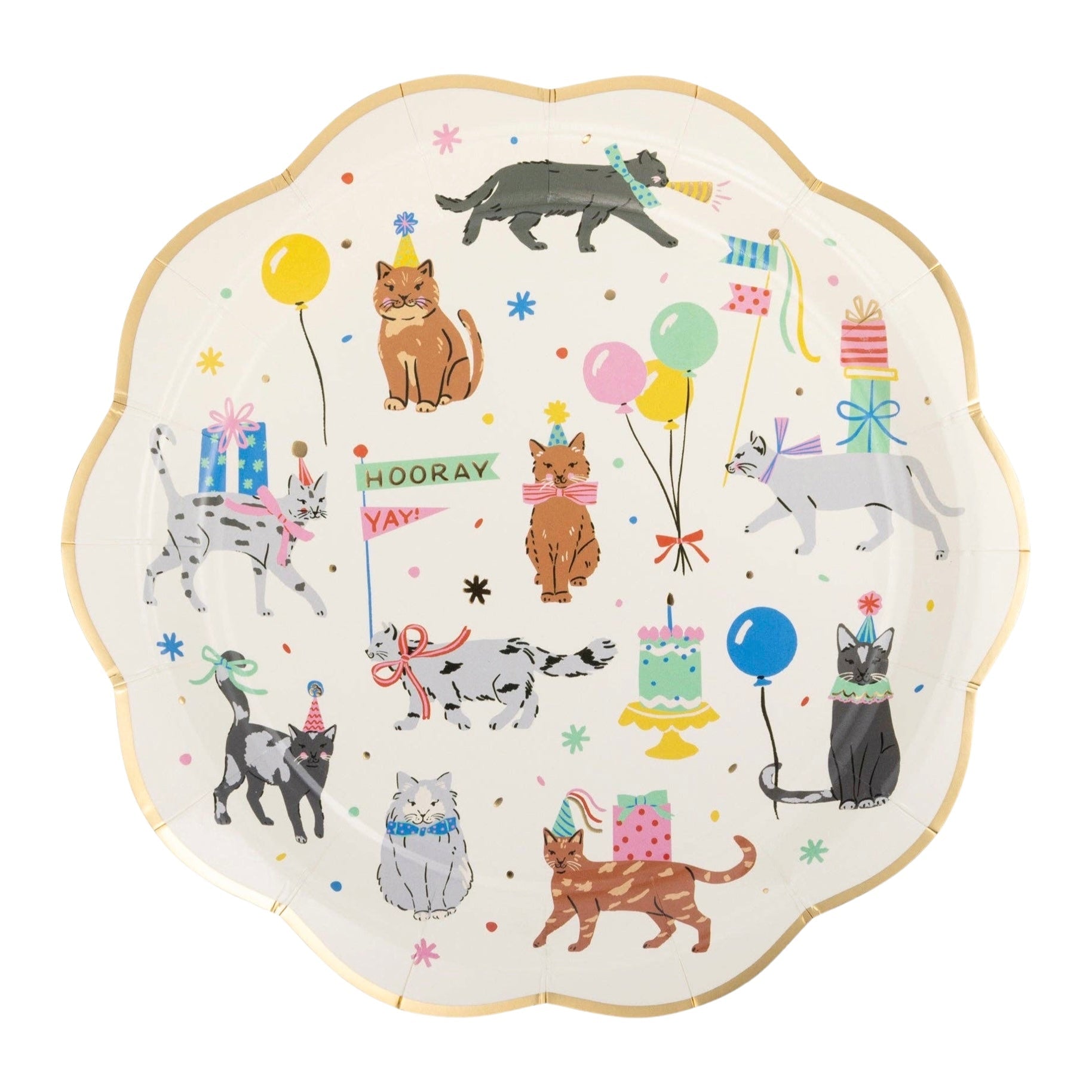 Cat Party Paper Plates 9" - bubblegum market