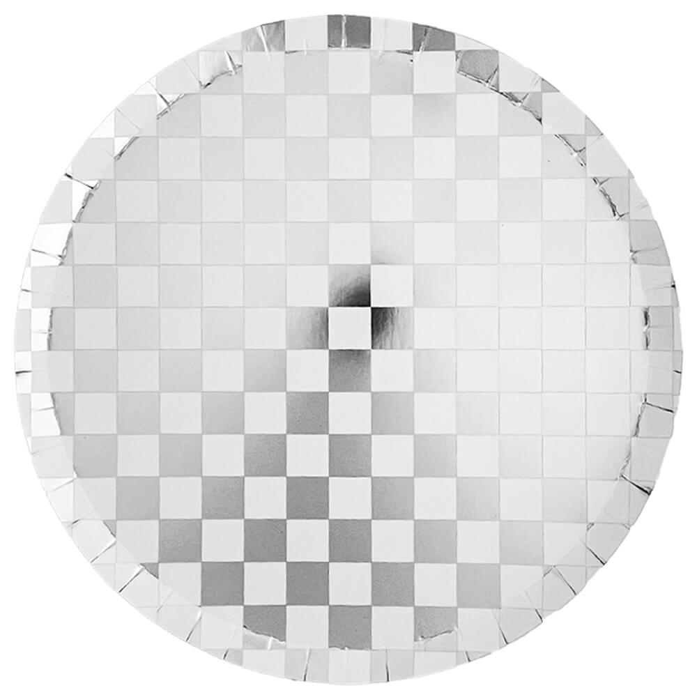 Check It! Dazzling Silver Diamond Dinner Plates 10" - bubblegum market