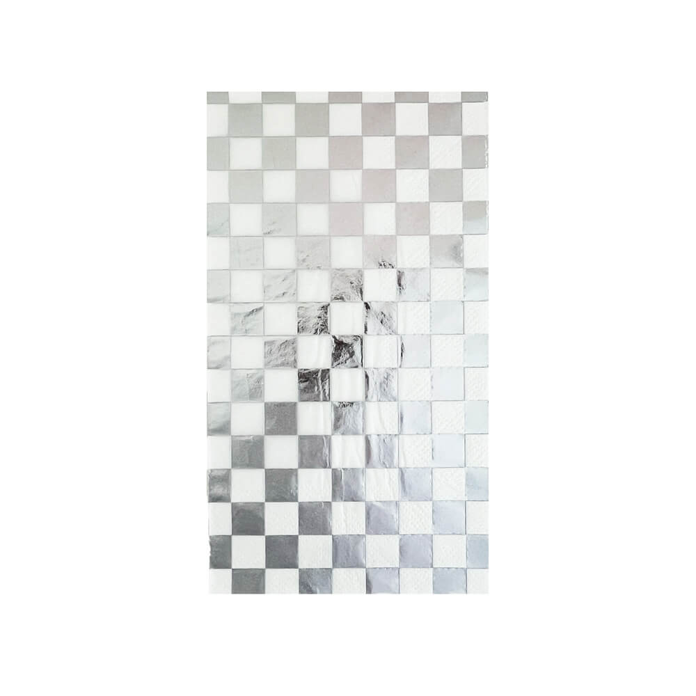 Check It! Dazzling Silver Diamond Guest Towel Napkins - bubblegum market