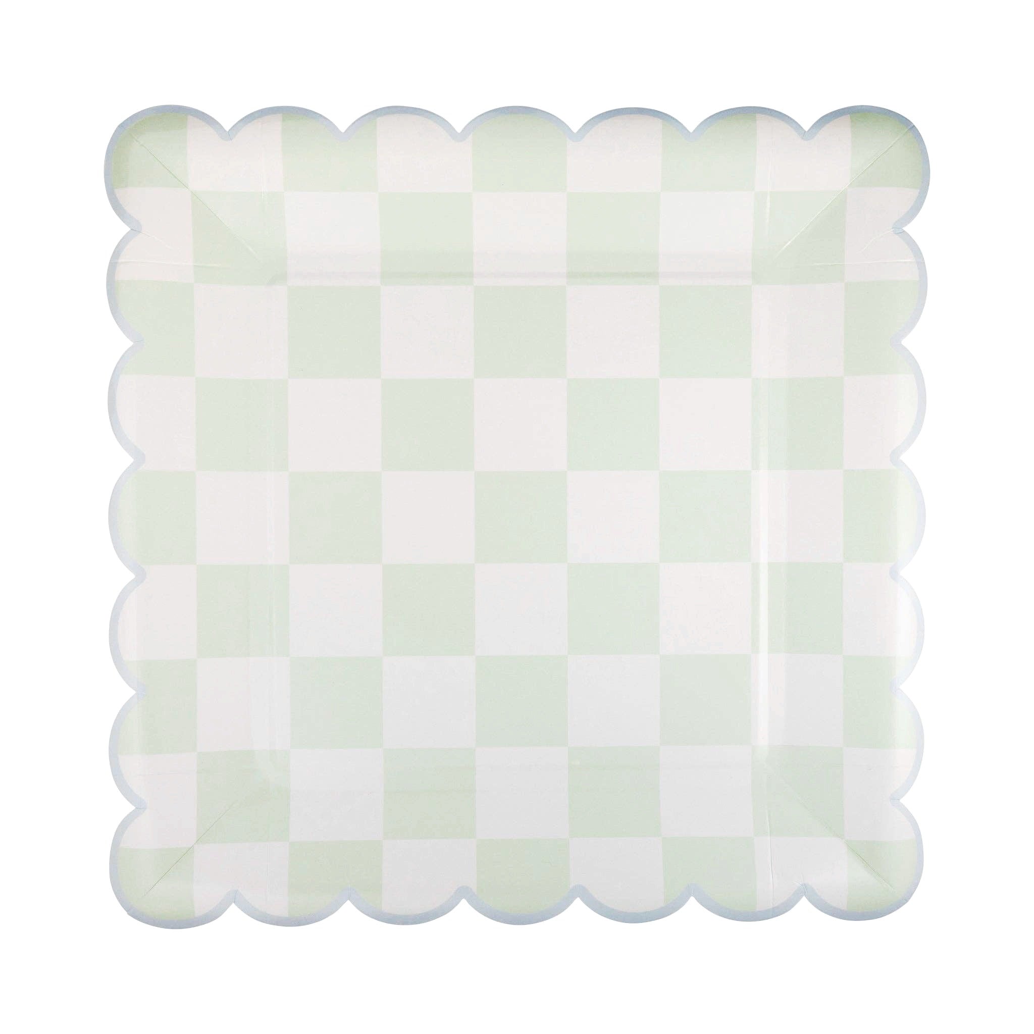 Checkered Pastels Scalloped Plate Set 10" - bubblegum market