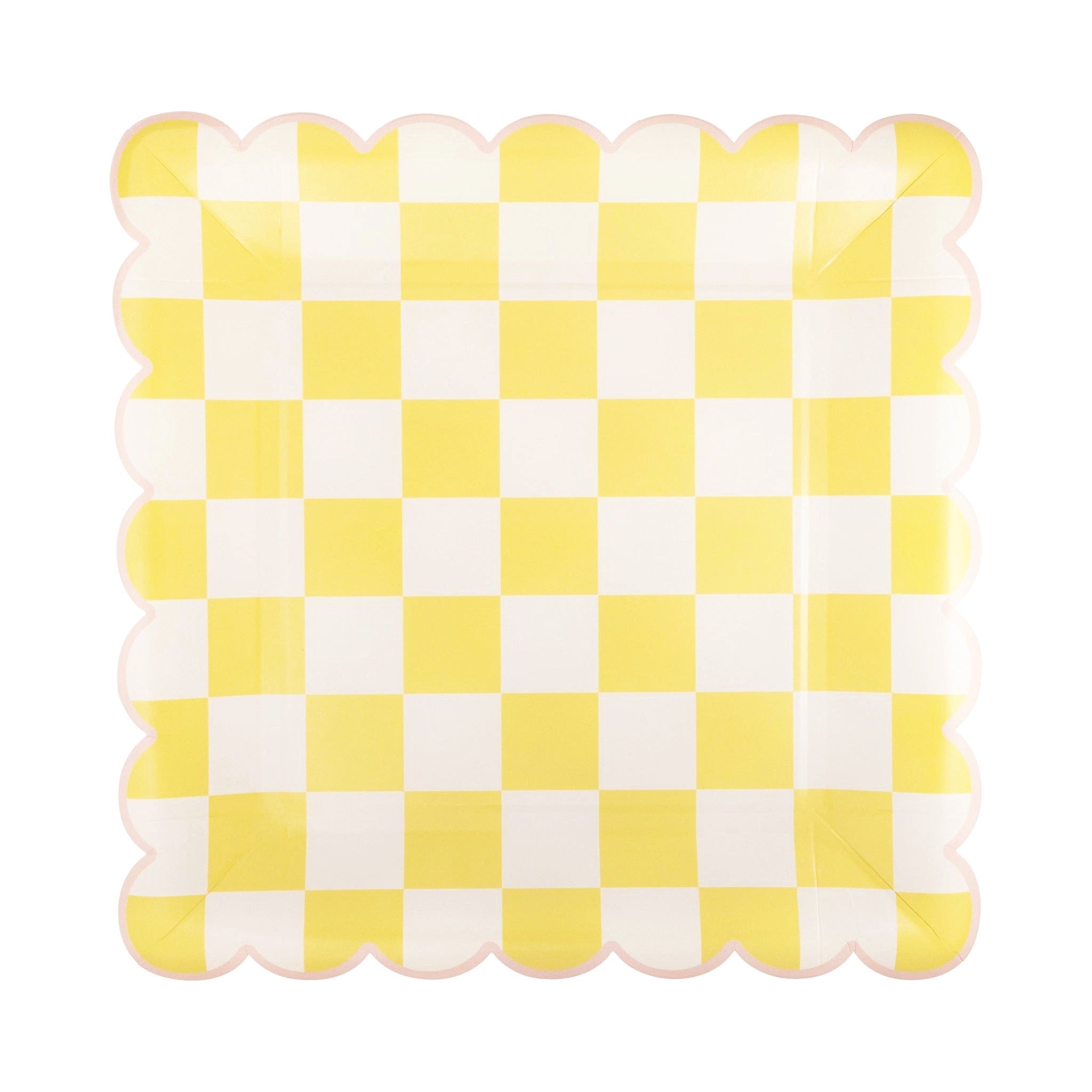 Checkered Pastels Scalloped Plate Set 10" - bubblegum market