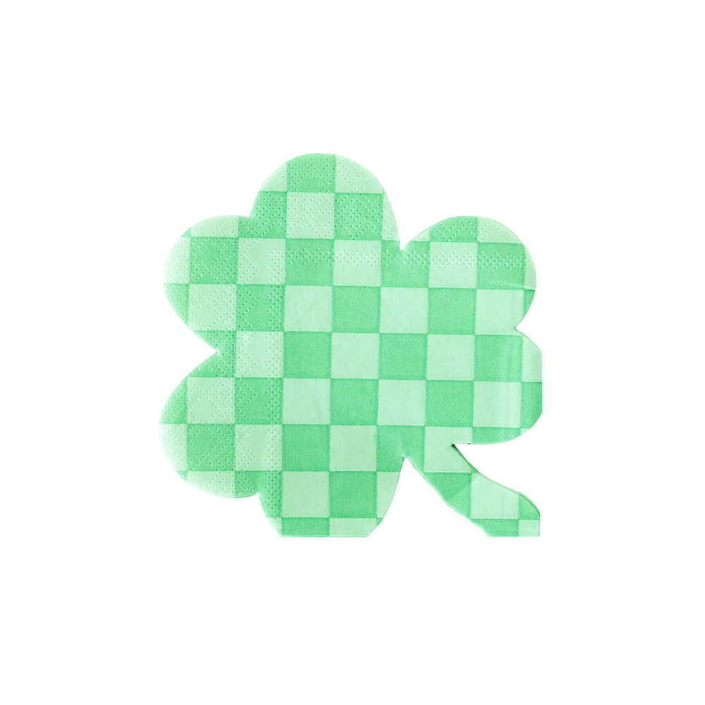 Checkered Shamrock Paper Napkins - bubblegum market