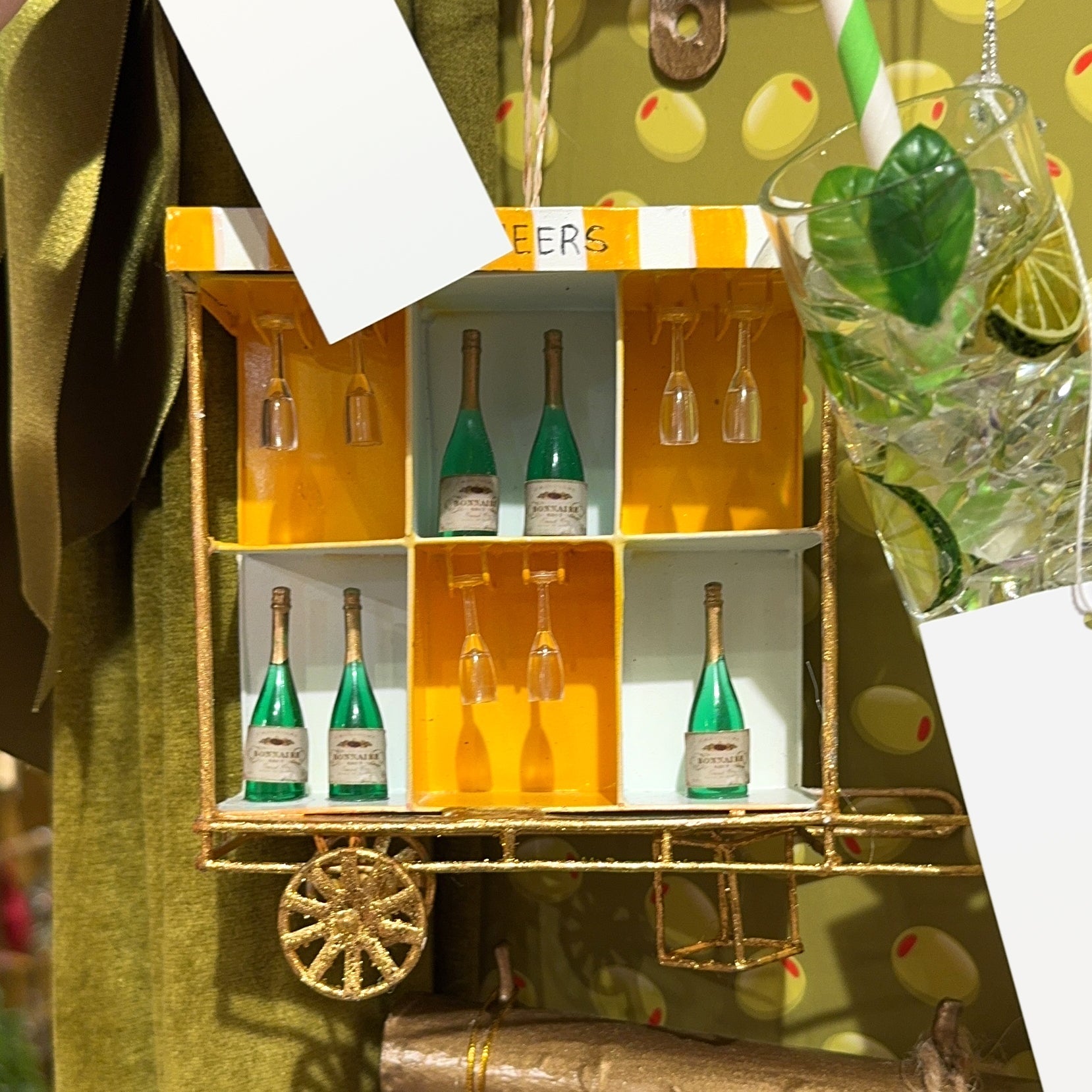 Cheers! Champagne Cart Ornament 5.5" - bubblegum market