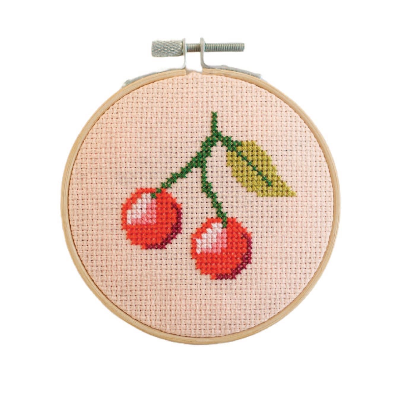 Cherry Cross Stitch Kit - bubblegum market