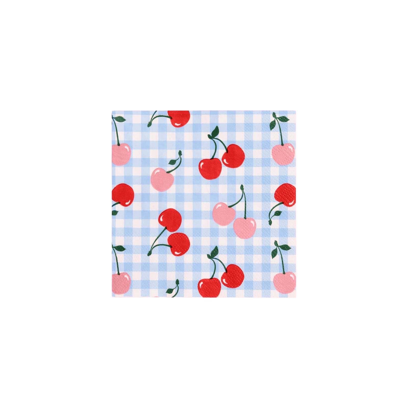 Cherry Gingham Cocktail Napkins - bubblegum market