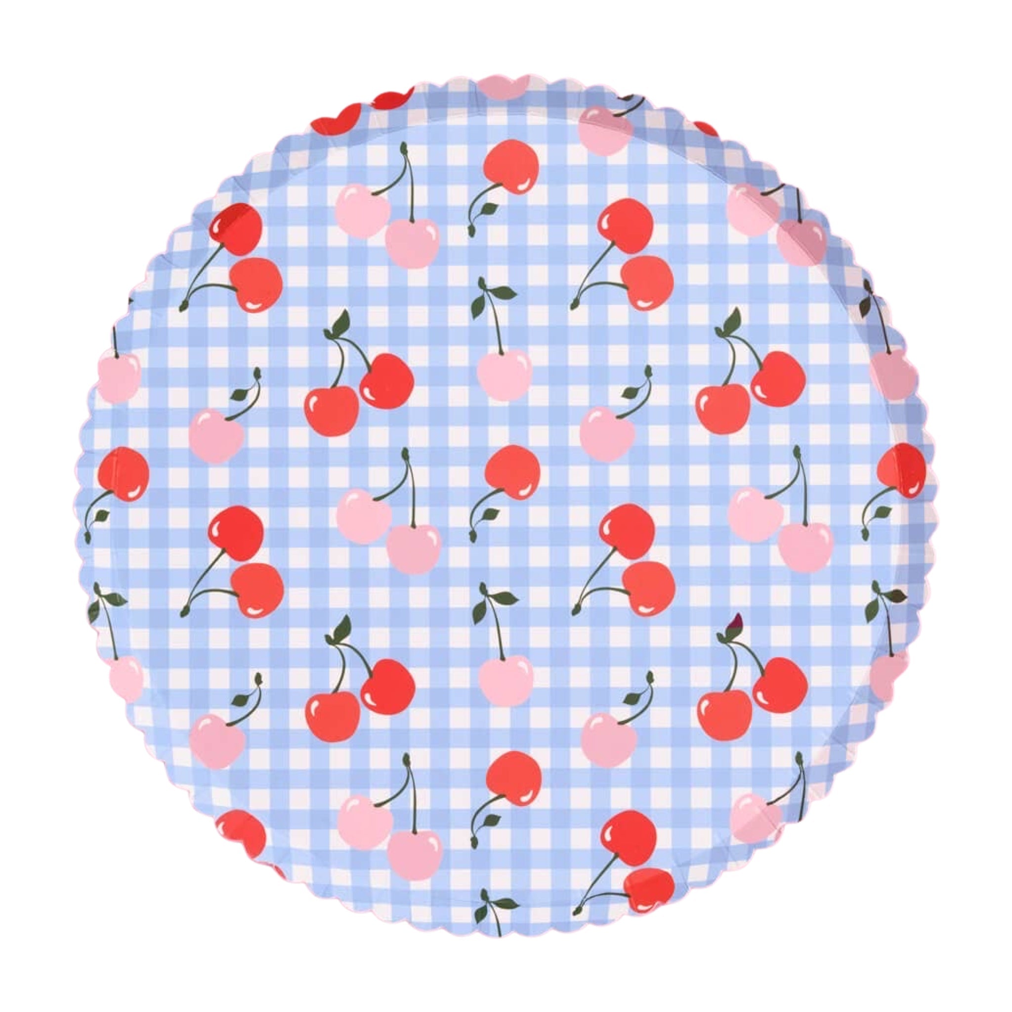 Cherry Gingham Paper Plates 9" (24pk) - bubblegum market