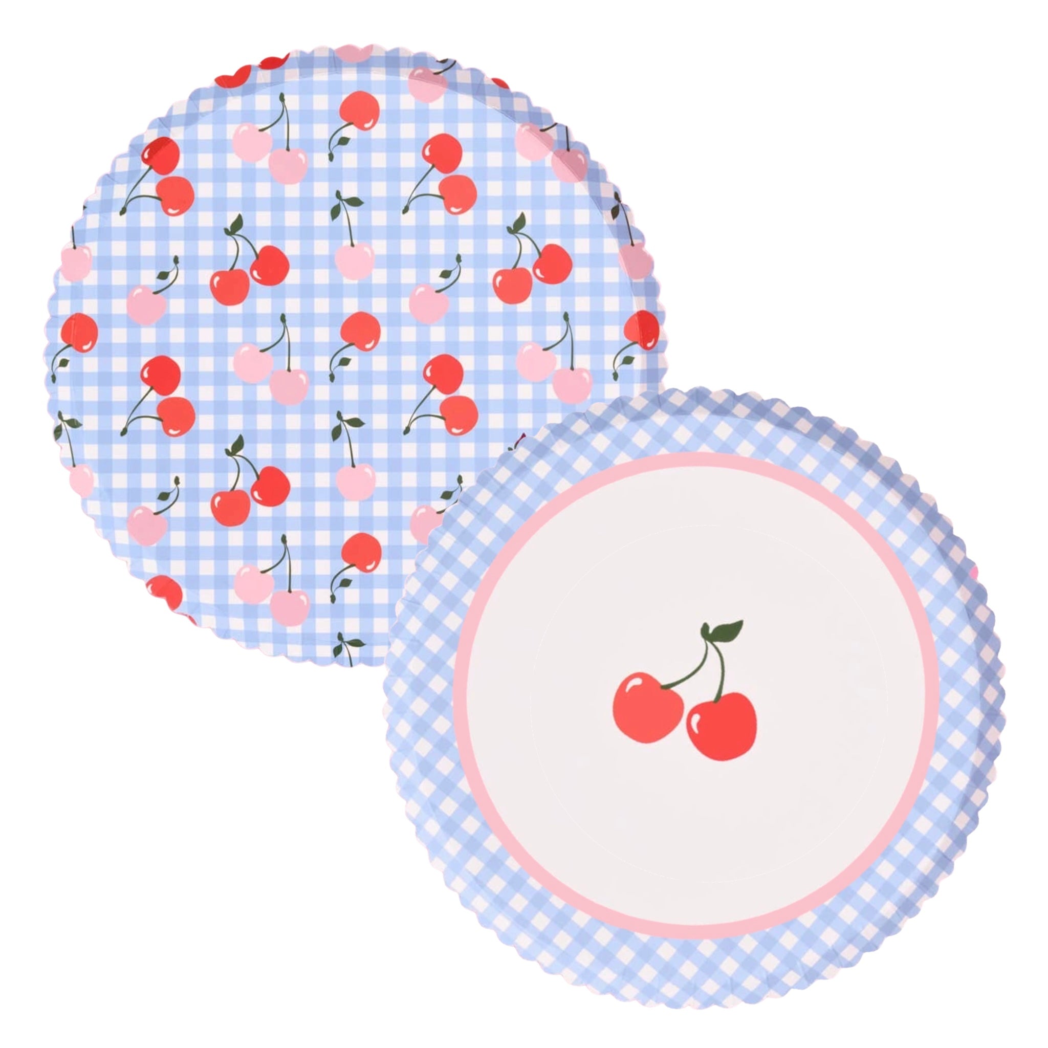 Cherry Gingham Paper Plates 9" (24pk) - bubblegum market