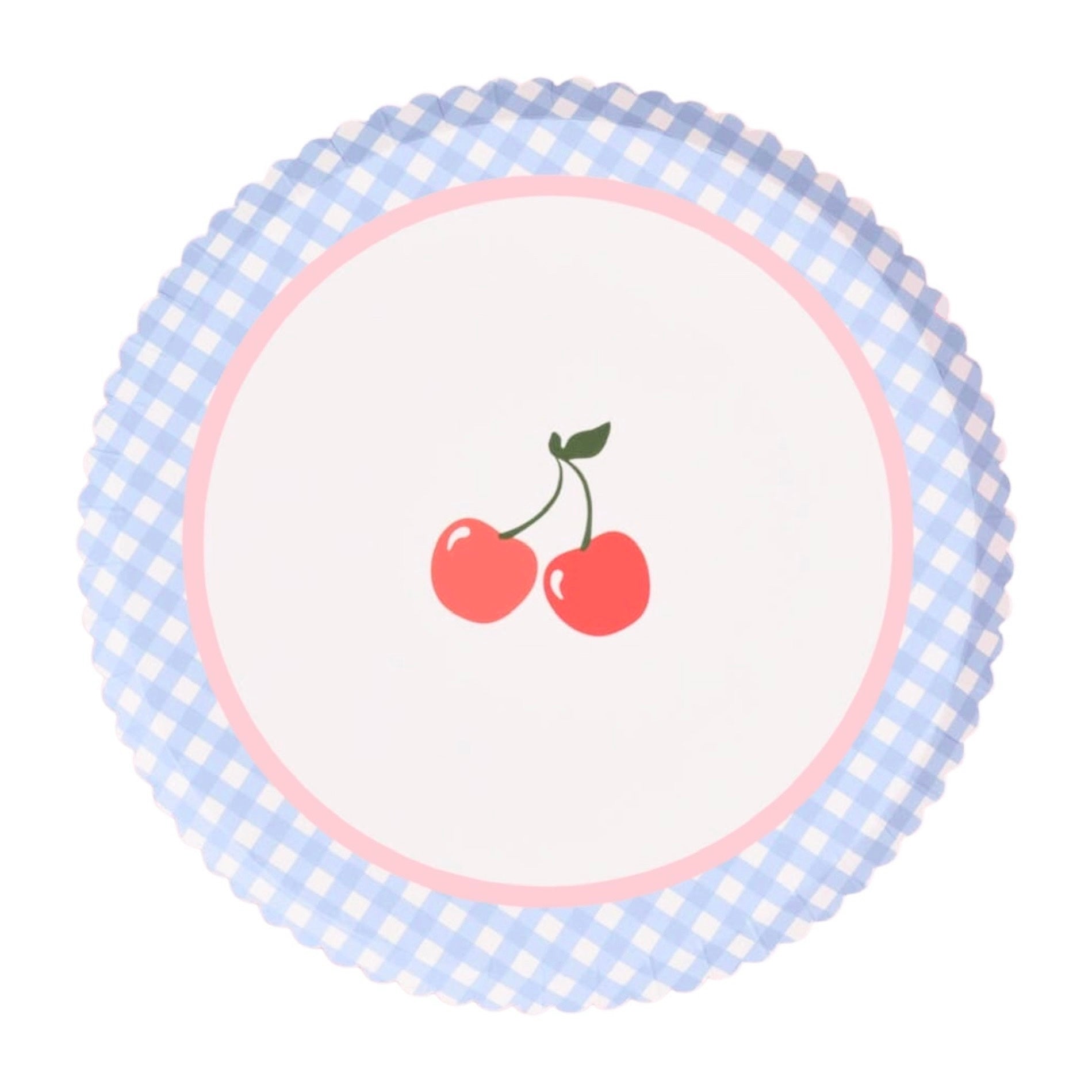 Cherry Gingham Paper Plates 9" (24pk) - bubblegum market
