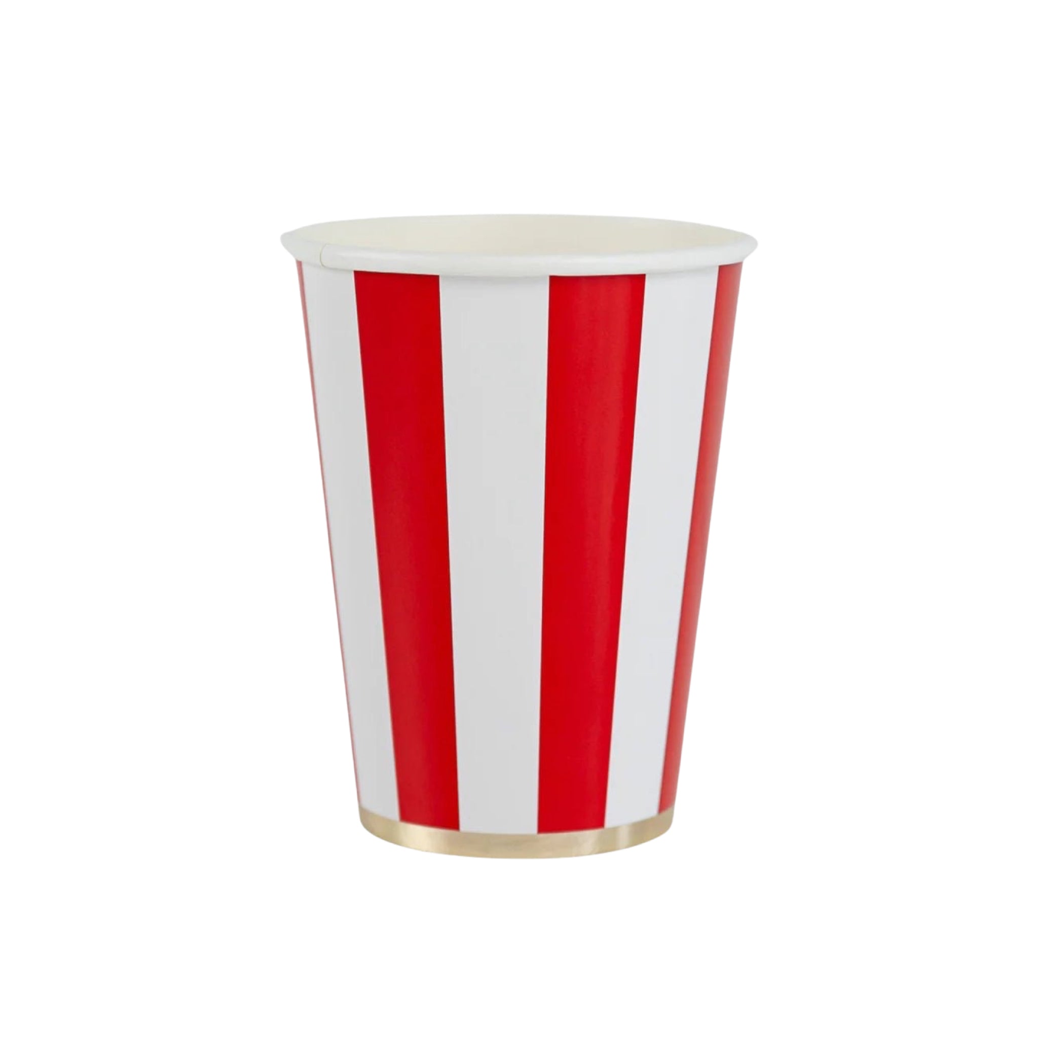 Cherry Red Cabana Stripe Paper Party Cups - bubblegum market