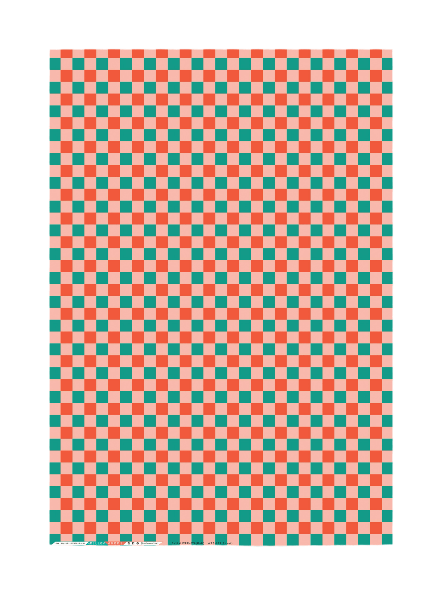 CHRISTMAS CHECKERBOARD Holiday Gift Wrap Sheets (Roll of 3) - bubblegum market