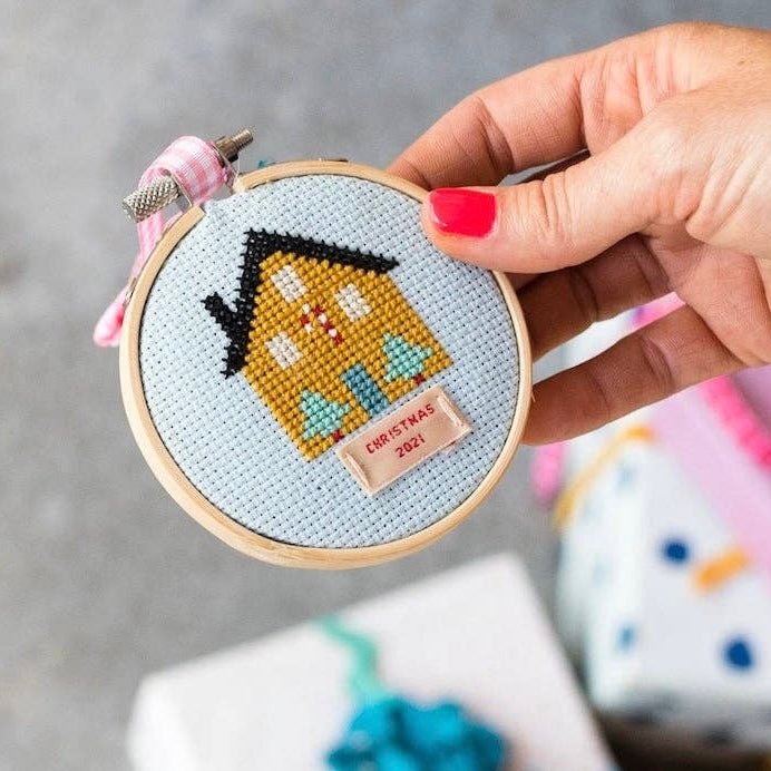 Christmas House Cross Stitch Kit - bubblegum market