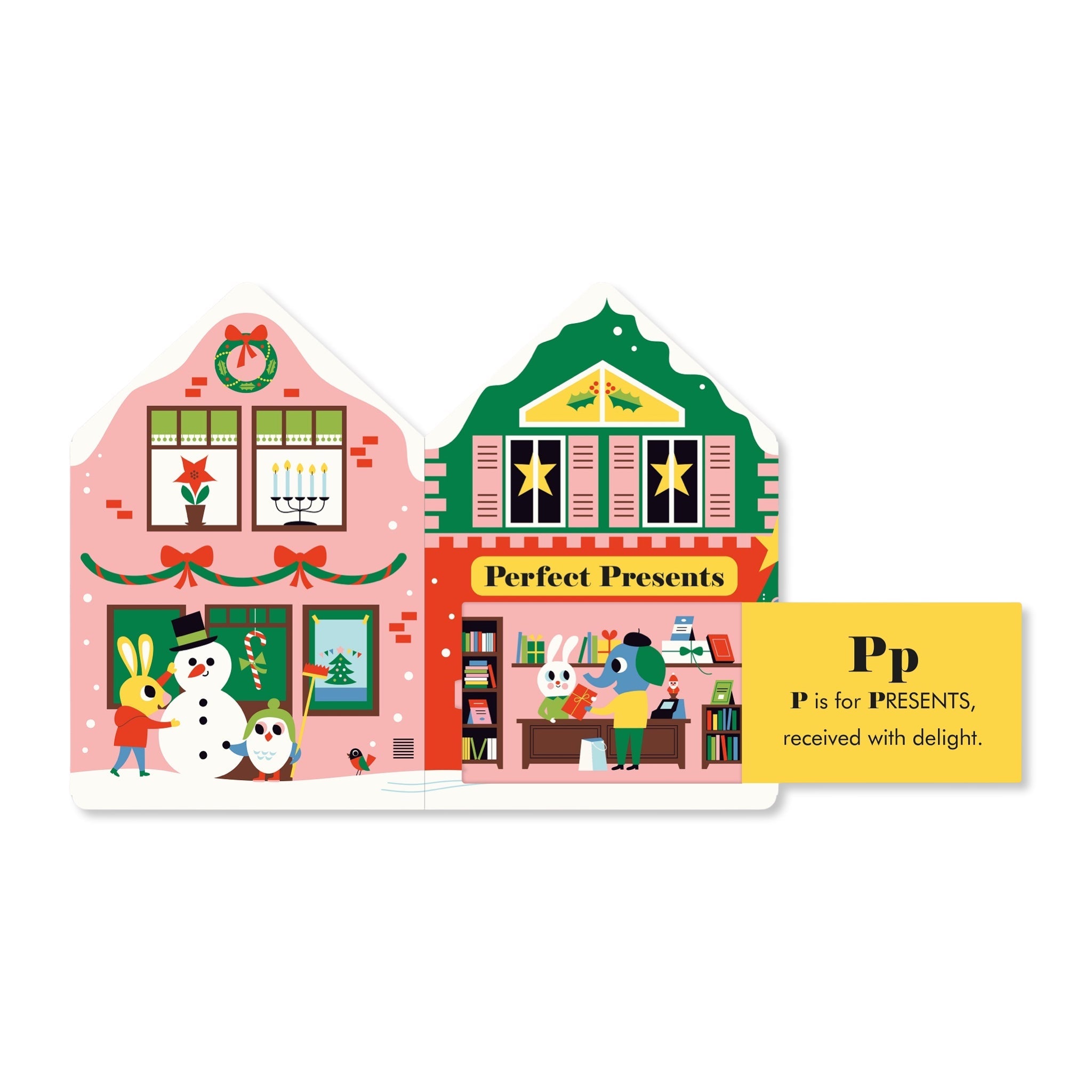 Christmas Street: A Fold - Out, Lift - the - Flap ABC Board Book - bubblegum market