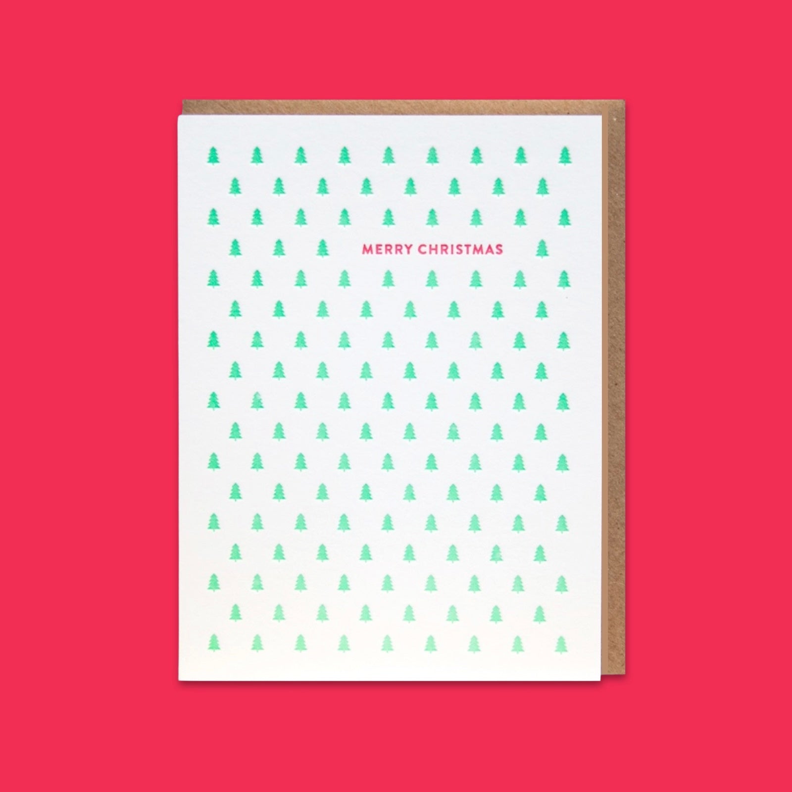 Christmas Tree Pattern Letterpress Greeting Card - bubblegum market