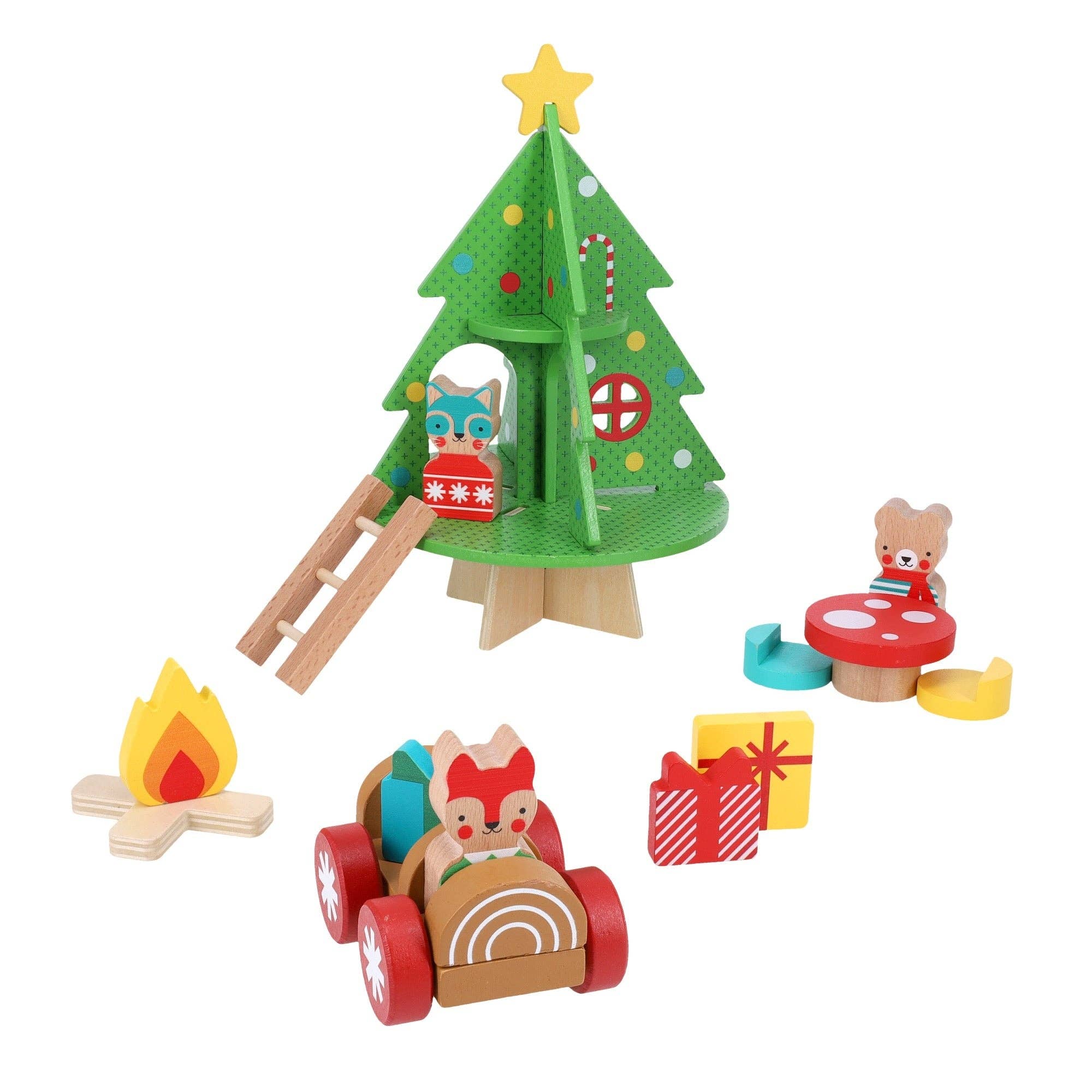 Christmas Treehouse Wooden Play Set - bubblegum market