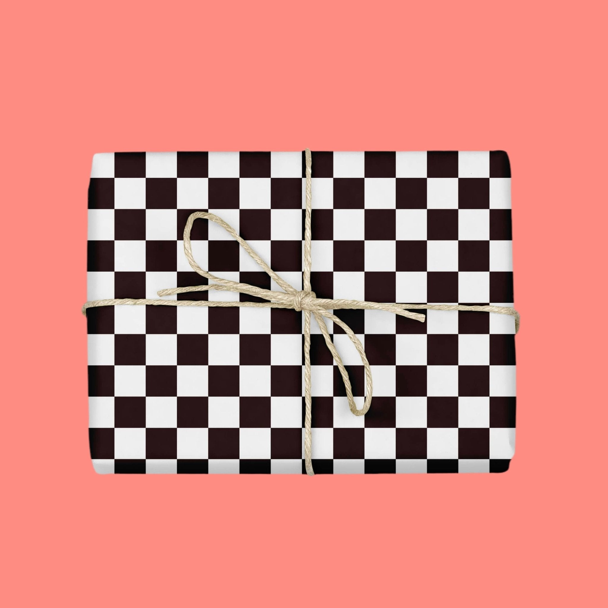 CLASSIC B&W CHECKERBOARD Gift Wrap Sheets (Roll of 3) - bubblegum market