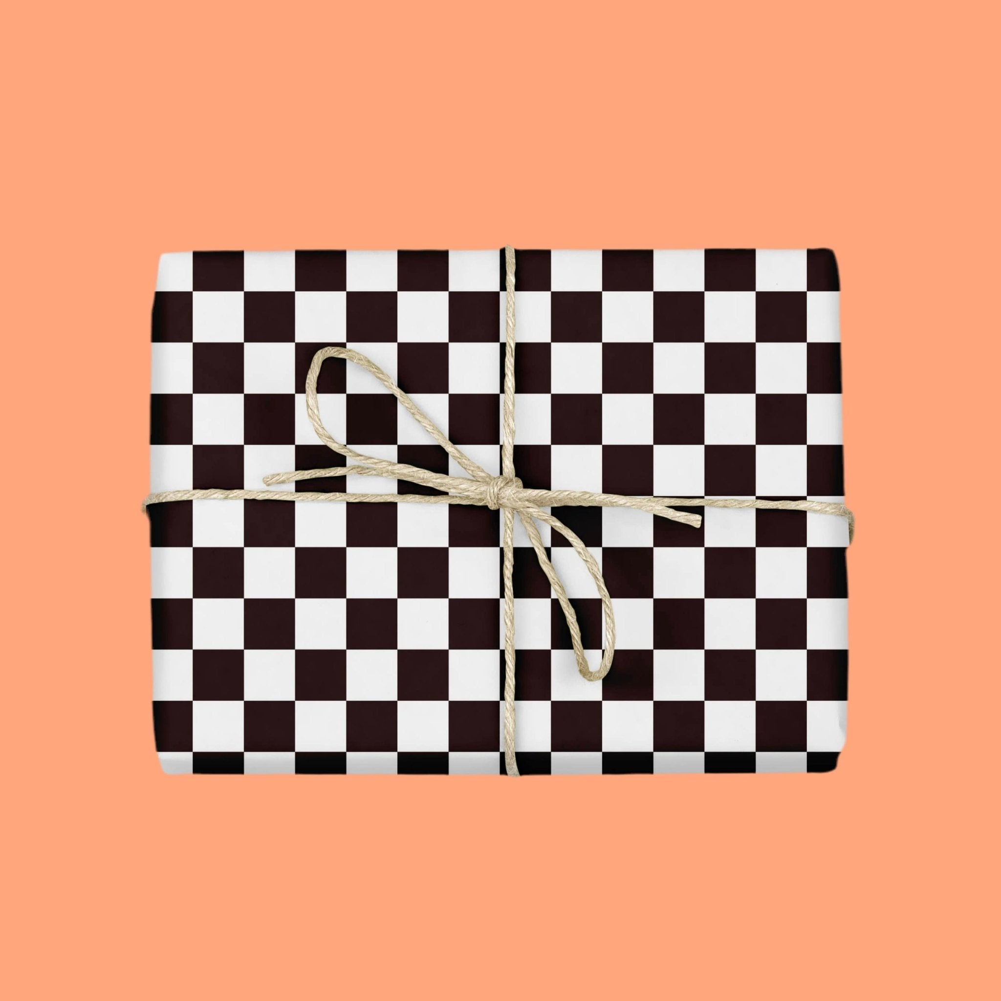 CLASSIC B&W CHECKERBOARD Gift Wrap Sheets (Roll of 3) - bubblegum market