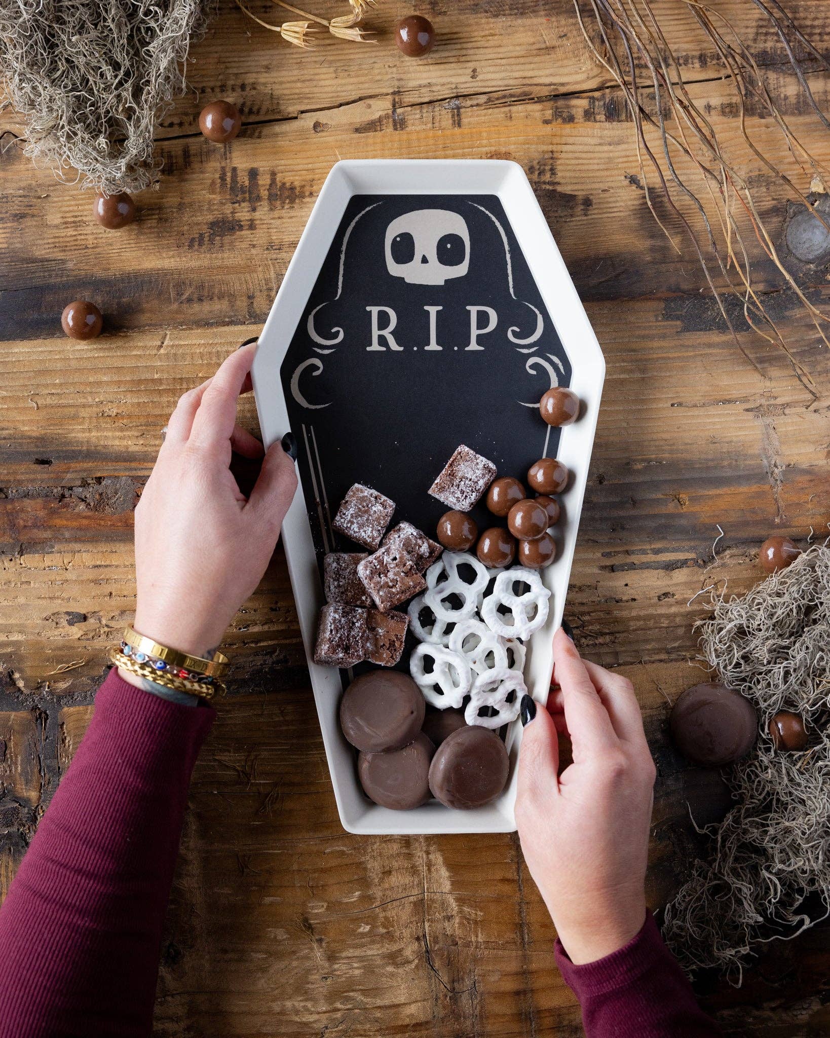 Coffin - Shaped Bamboo Serving Tray 15" - bubblegum market