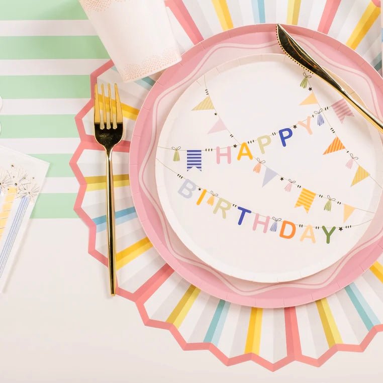 Color Burst Fan Paper Placemats - bubblegum market