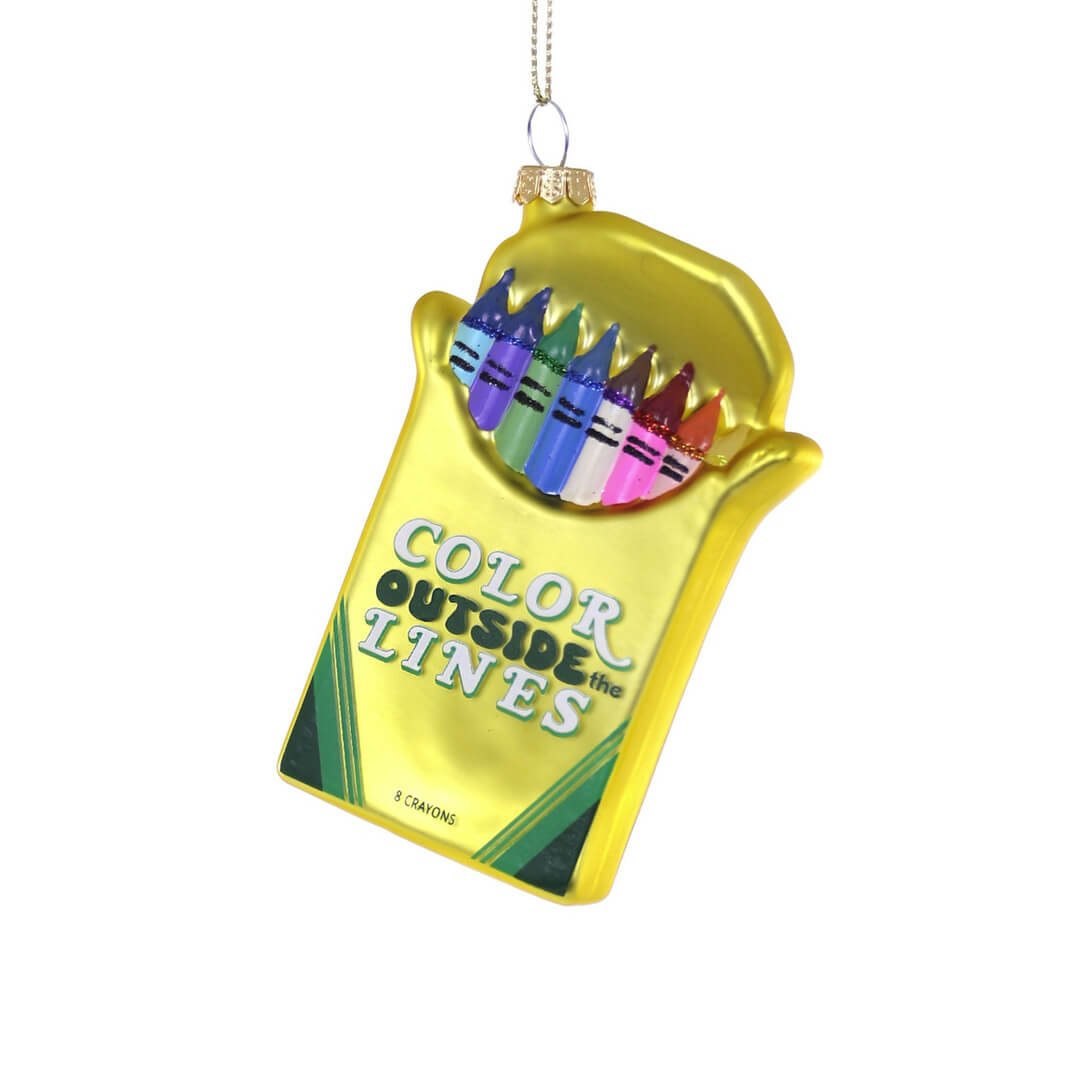 Color Outside The Lines Crayon Box Ornament 4" - bubblegum market
