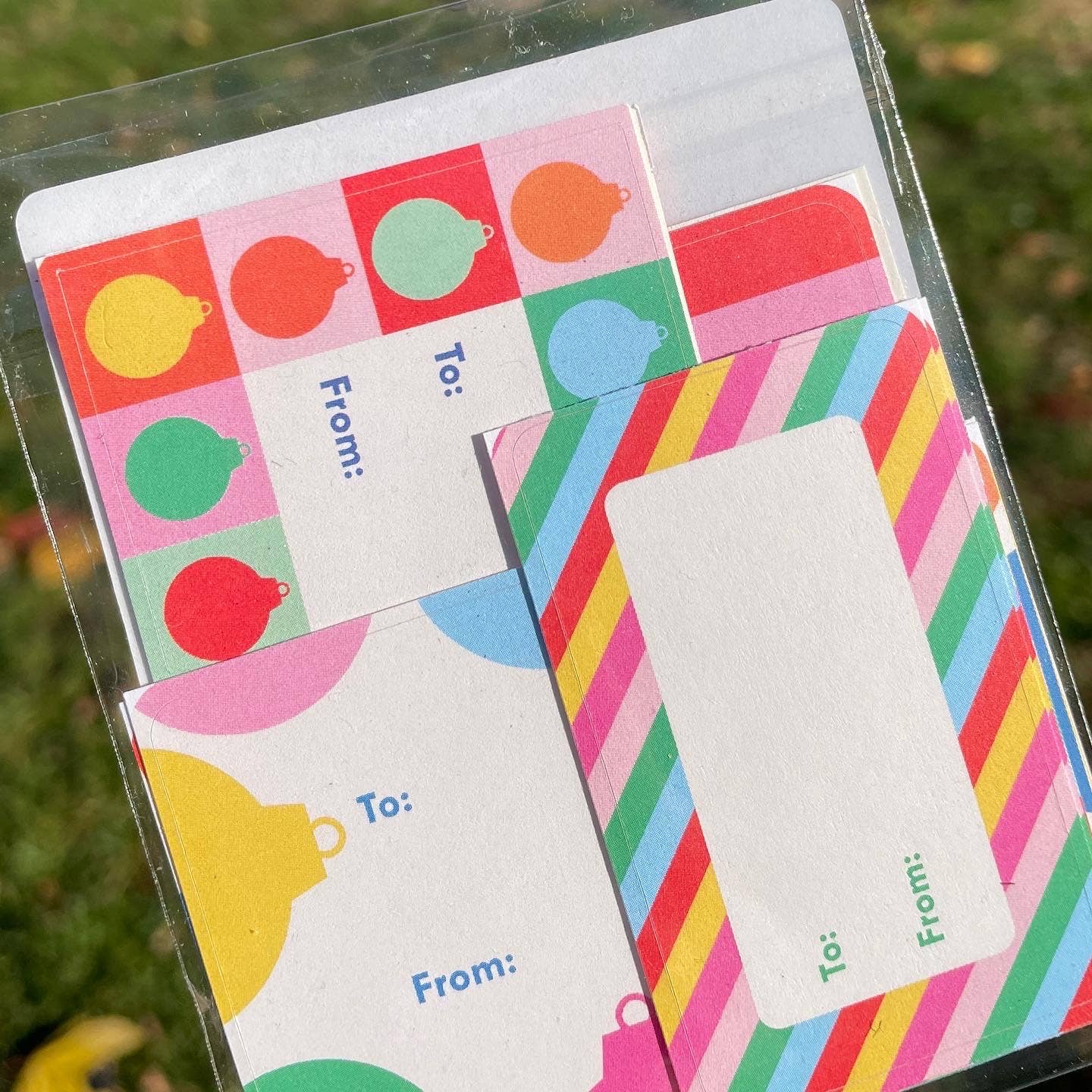 Color Pop Holiday Gift Tag Sticker Labels (Set of 8) - bubblegum market
