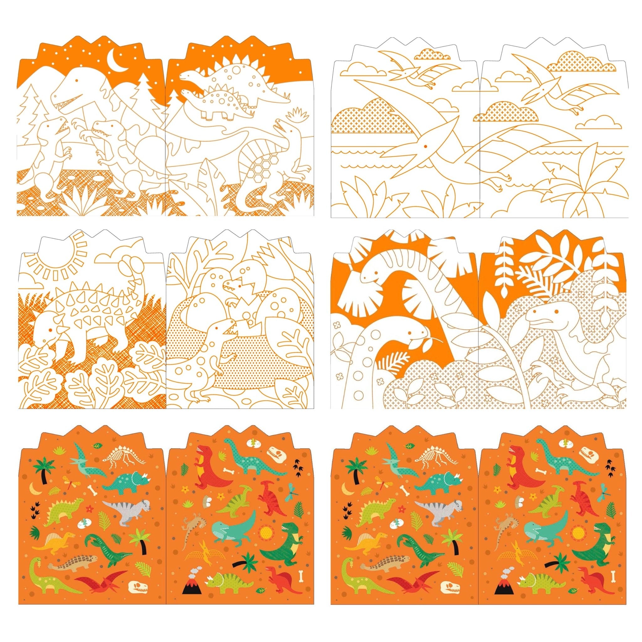 Coloring Book With Stickers: Dinosaurs - bubblegum market