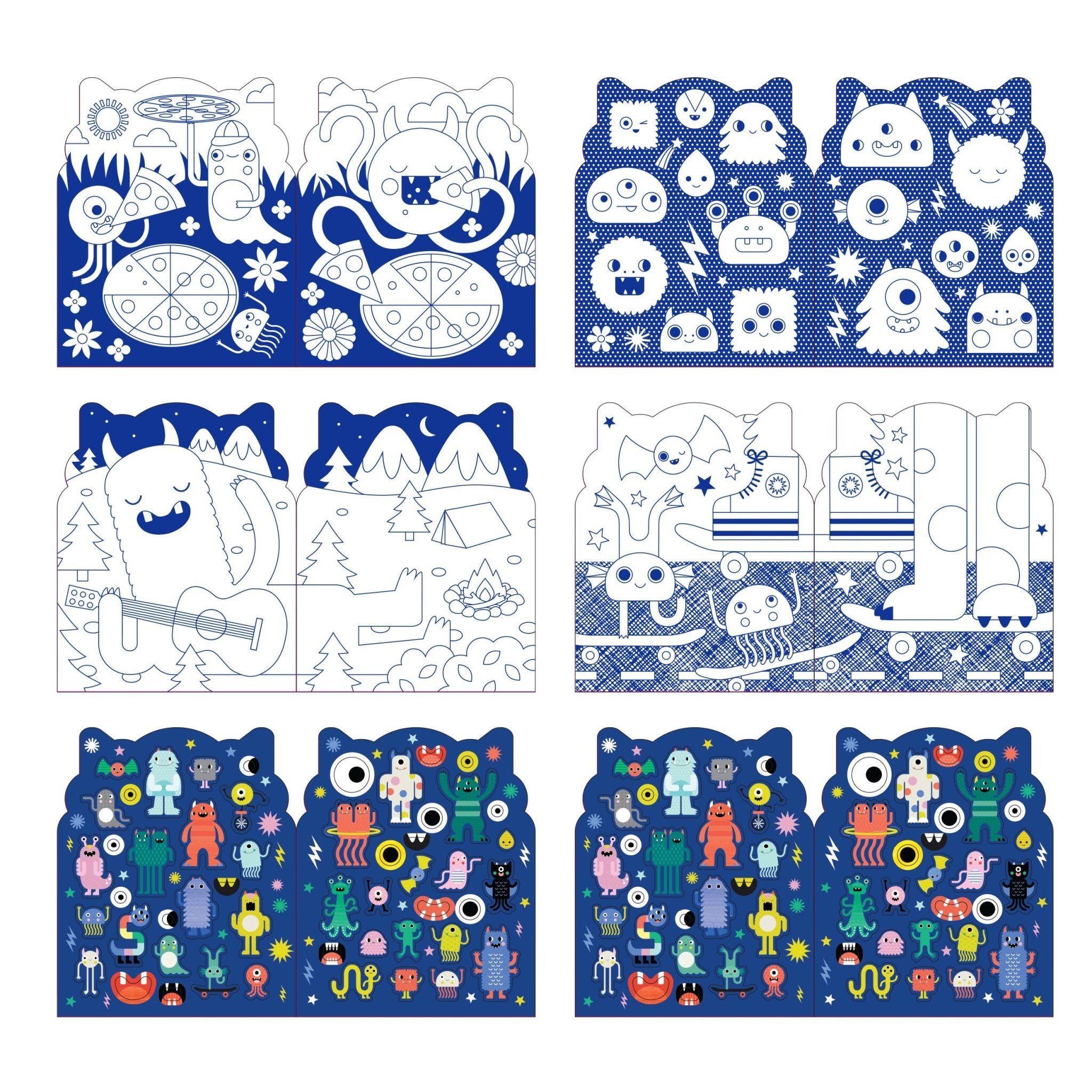 Coloring Book with Stickers: Monsters - bubblegum market