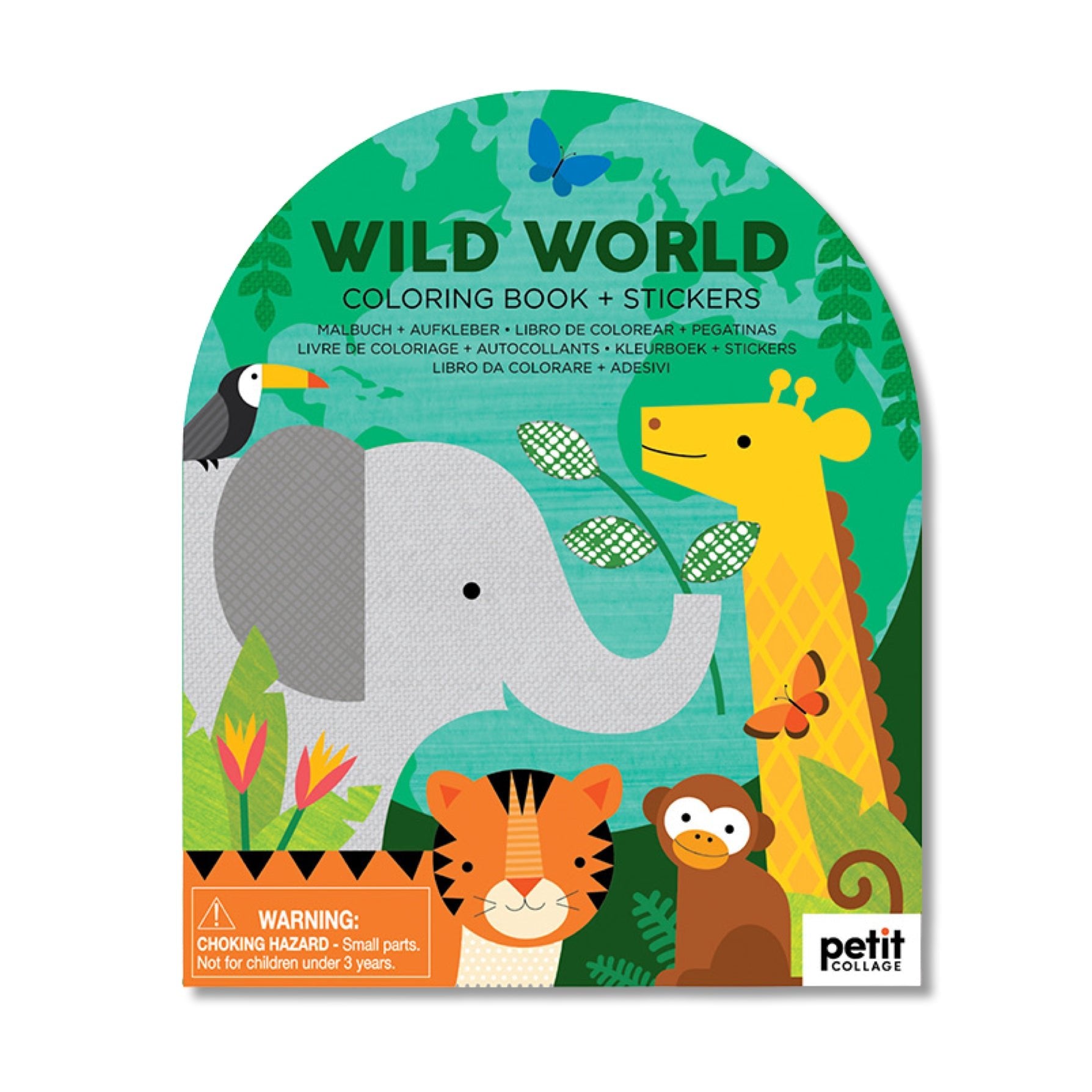 Coloring Book With Stickers: Wild World - bubblegum market