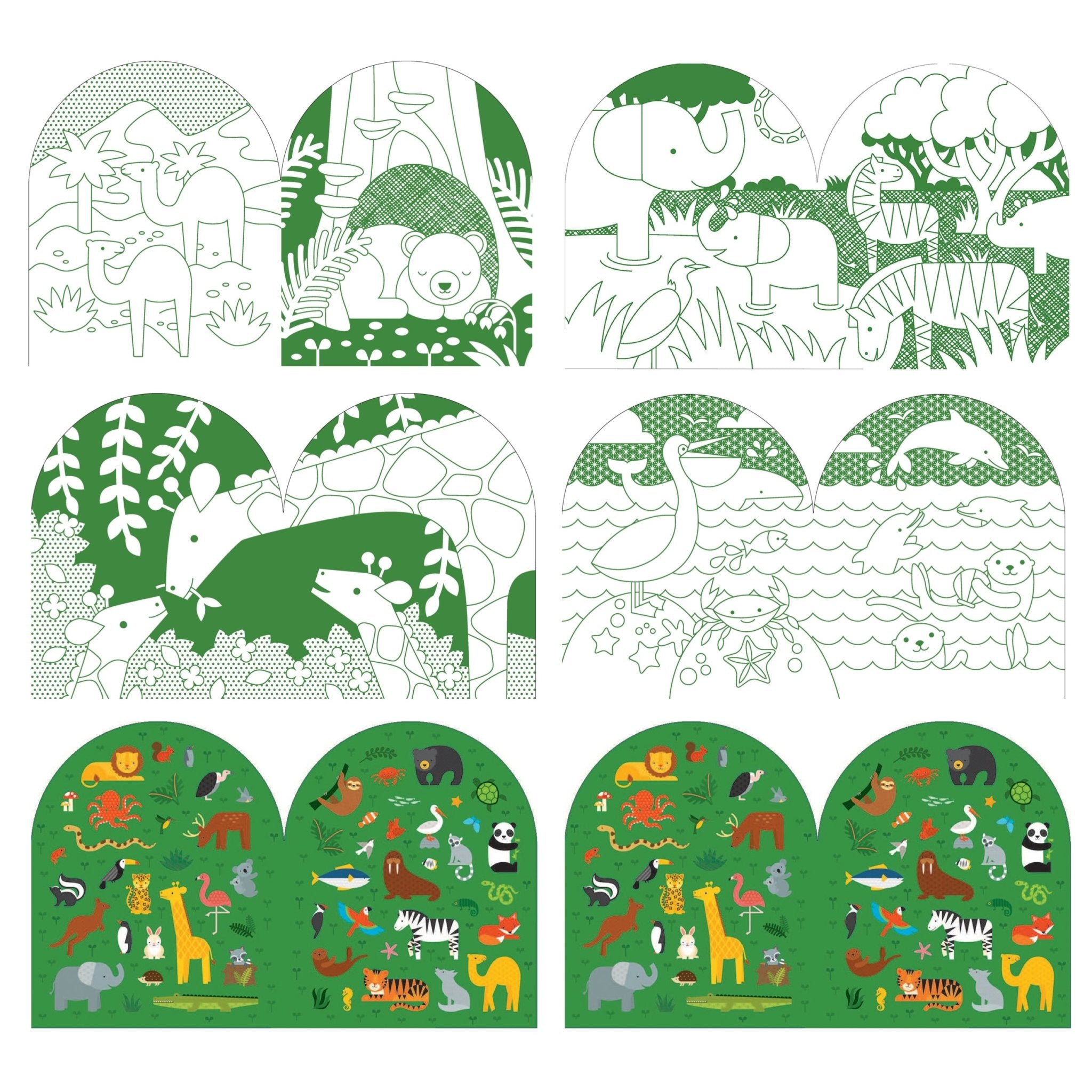 Coloring Book With Stickers: Wild World - bubblegum market