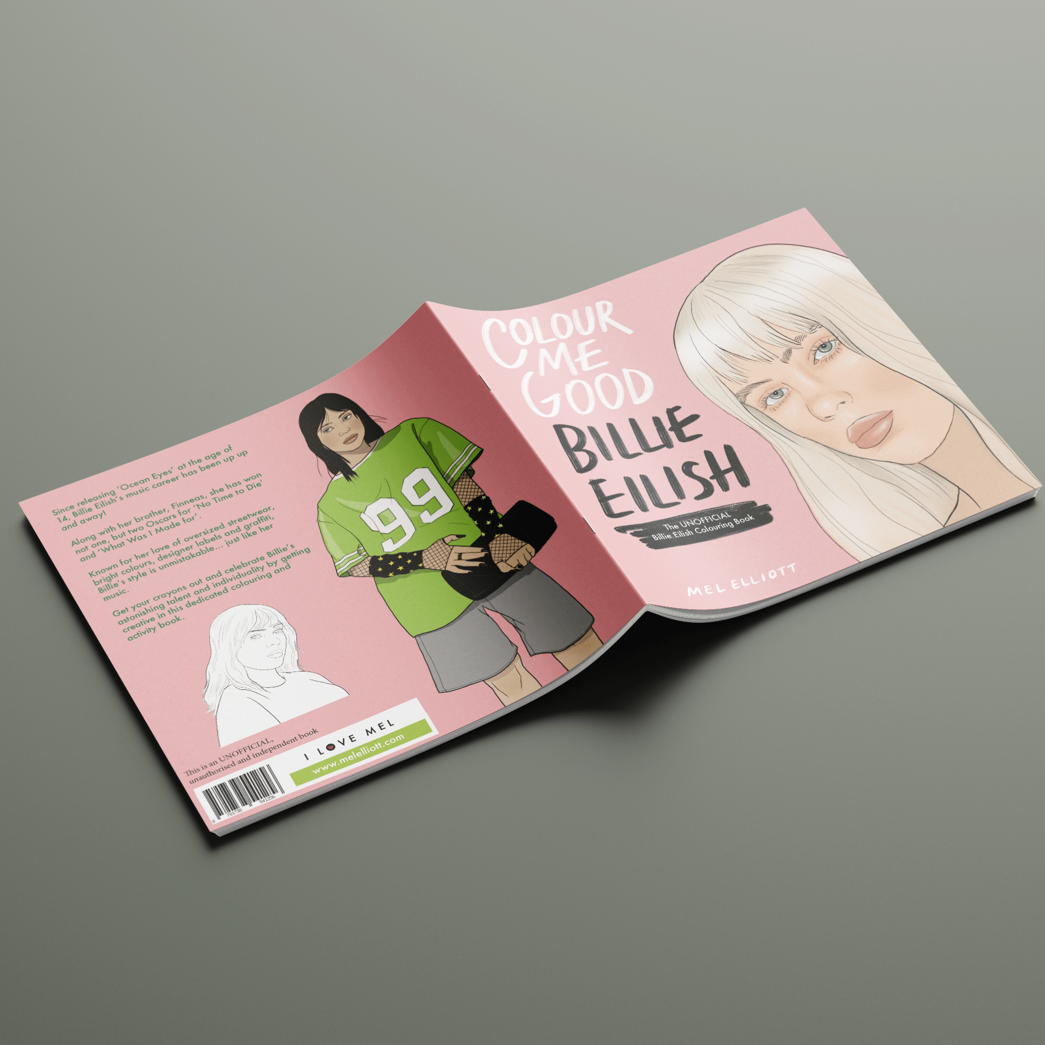 Colour Me Good Billie Eilish Coloring Book - bubblegum market