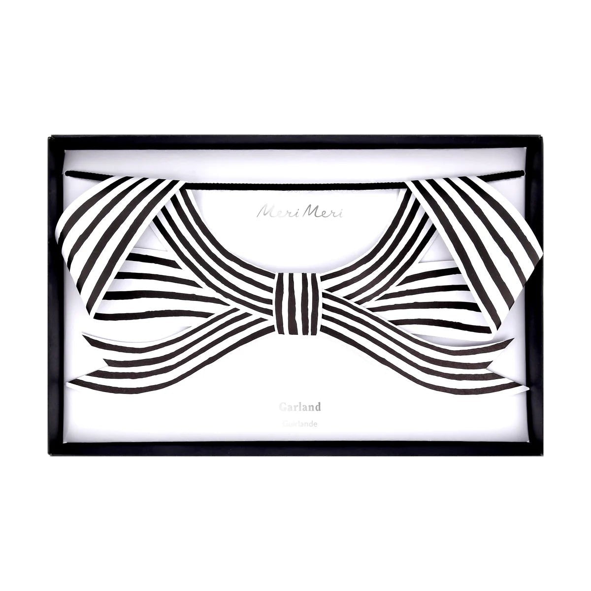 COMING SOON: Meri Meri Party Black & White Stripy Bow Garland - bubblegum market
