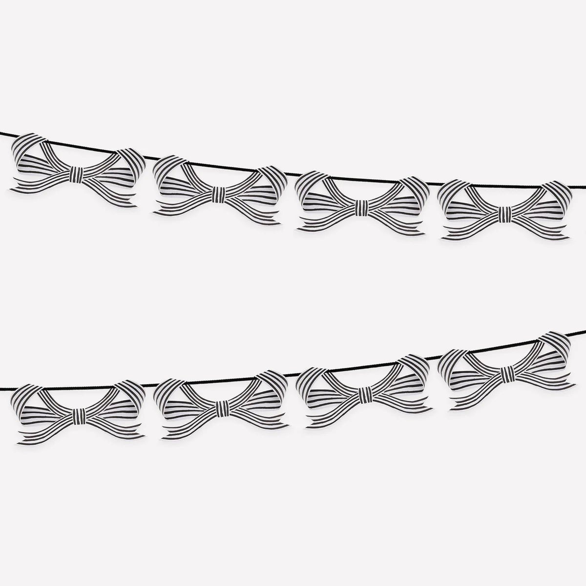 COMING SOON: Meri Meri Party Black & White Stripy Bow Garland - bubblegum market