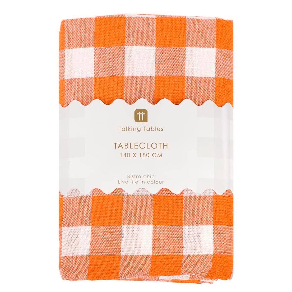 COMING SOON: Orange & White Fabric Gingham Tablecloth - bubblegum market