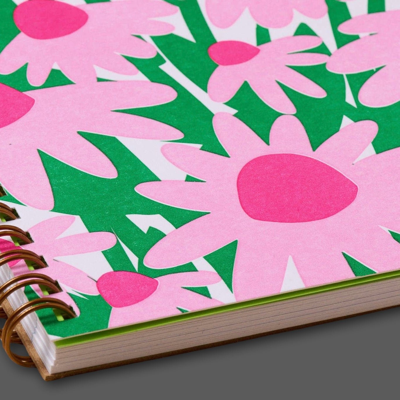 Coneflower Wildflower A5 Letterpress Notebook - bubblegum market