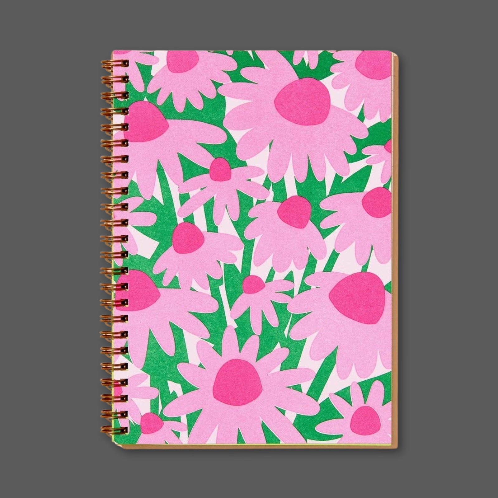 Coneflower Wildflower A5 Letterpress Notebook - bubblegum market