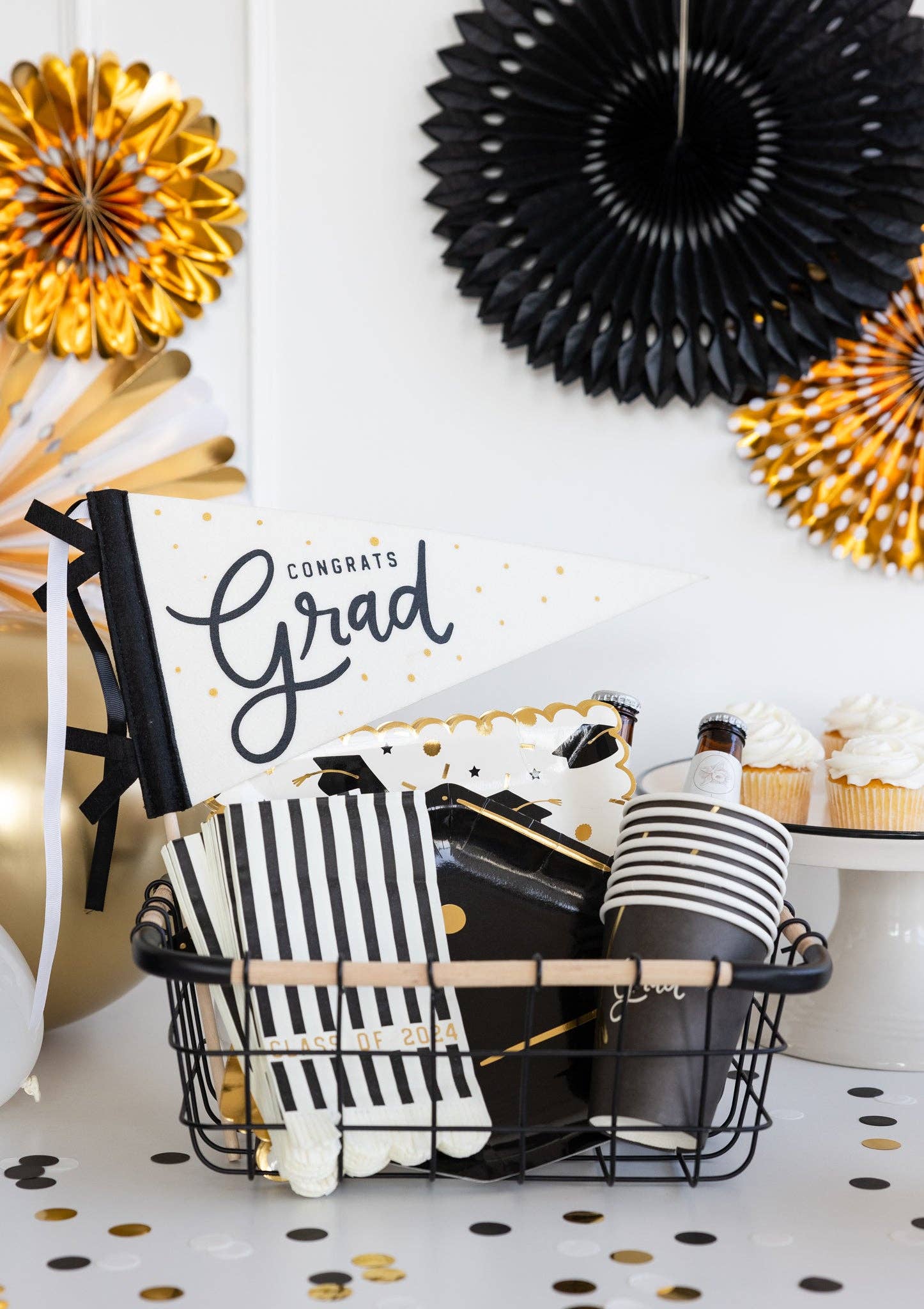 Congrats Grad Felt Pennant Banner - bubblegum market