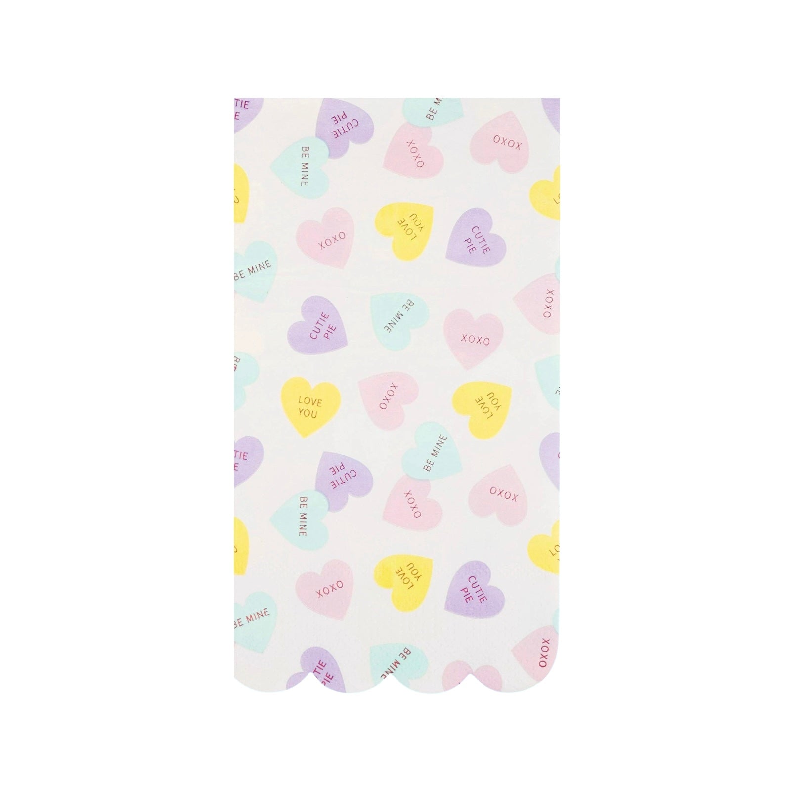 Conversation Hearts Dinner Napkins - bubblegum market