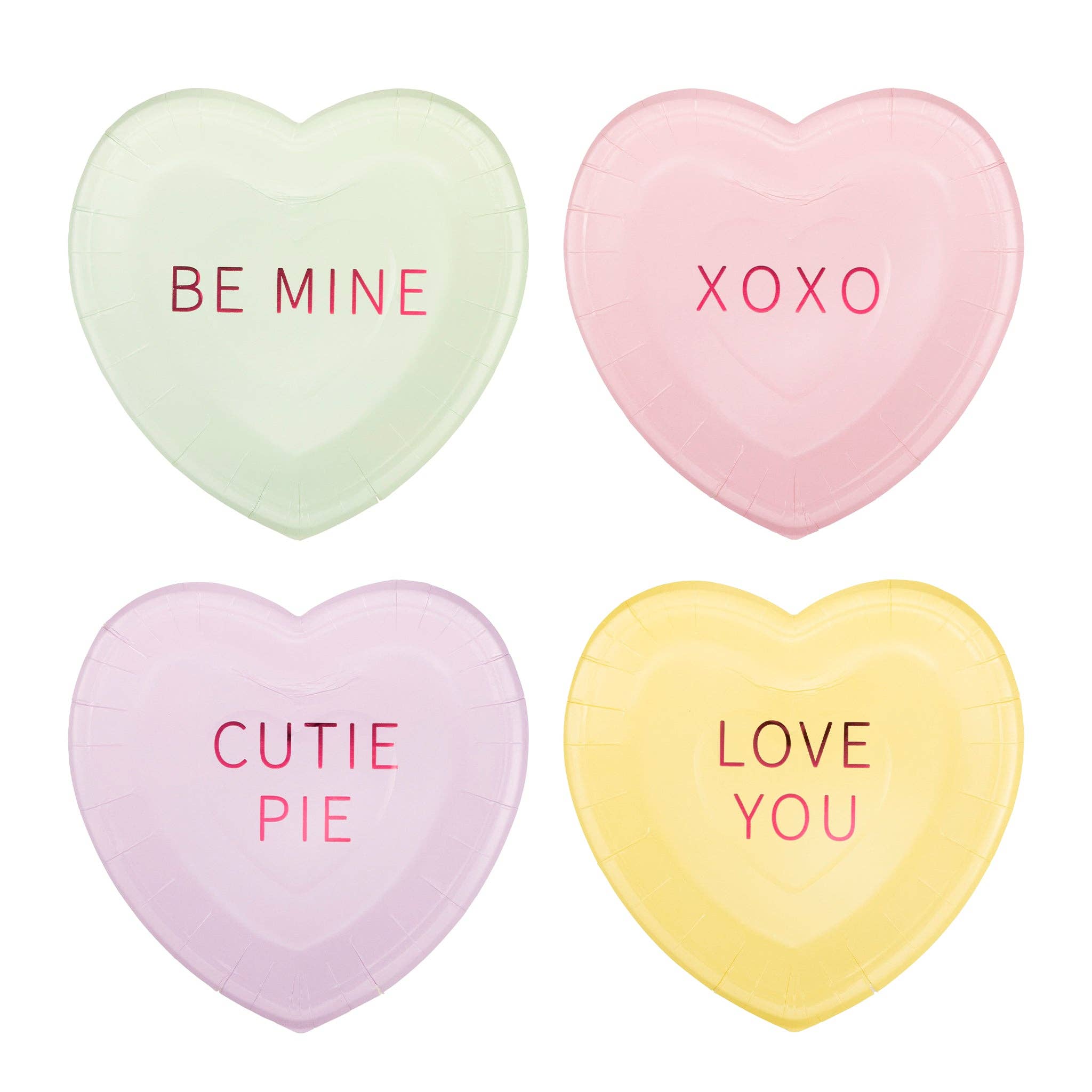 Conversation Hearts Pastel Dessert Plates 7" - bubblegum market