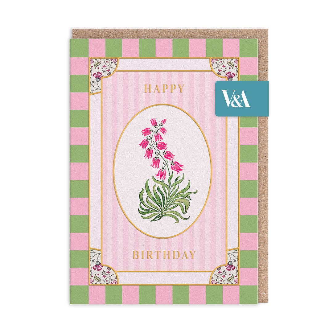 Cottagecore Pink Bellflower Birthday Greeting Card - bubblegum market